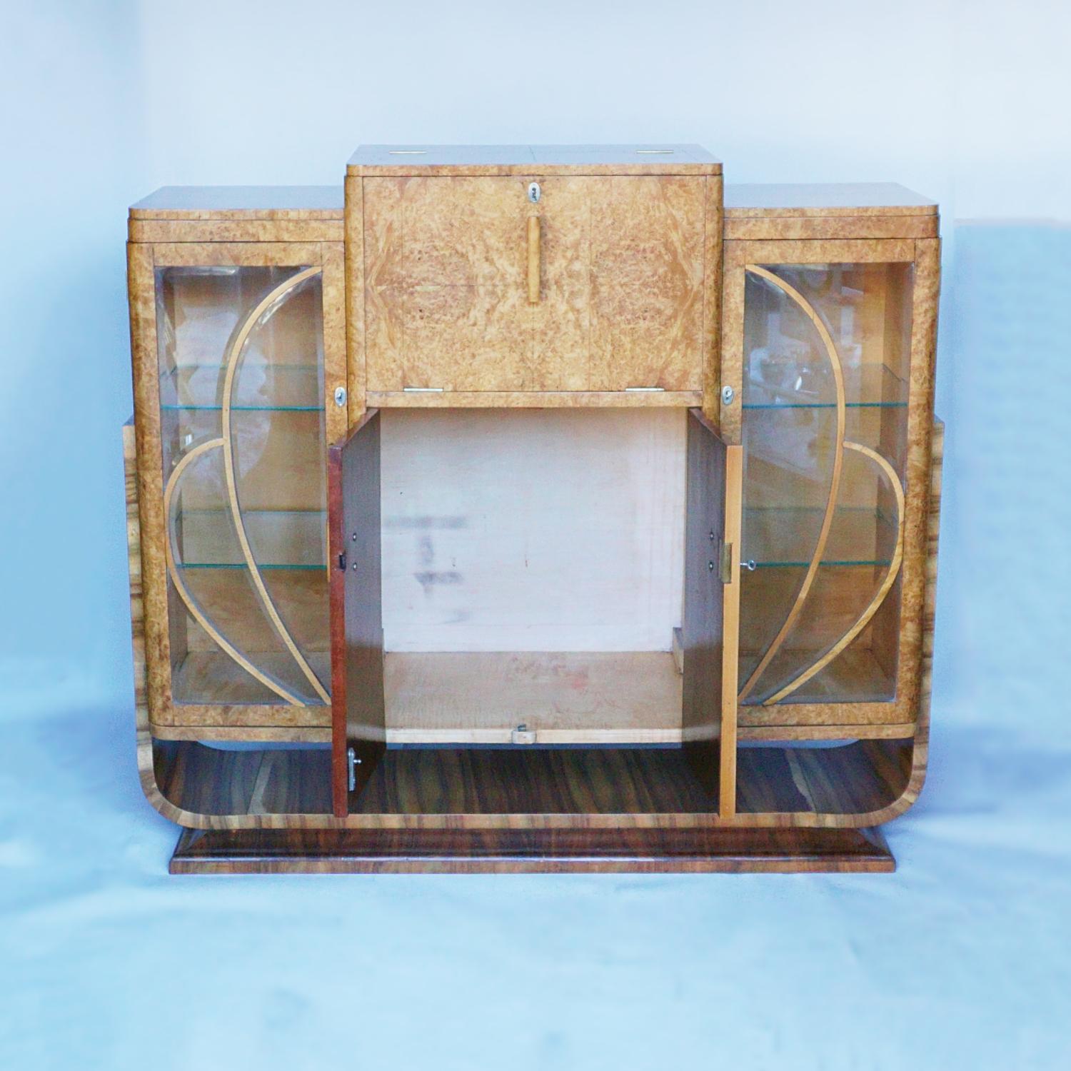 Art Deco Cocktail/Display Cabinet by Harry & Lou Epstein English circa 1935 1