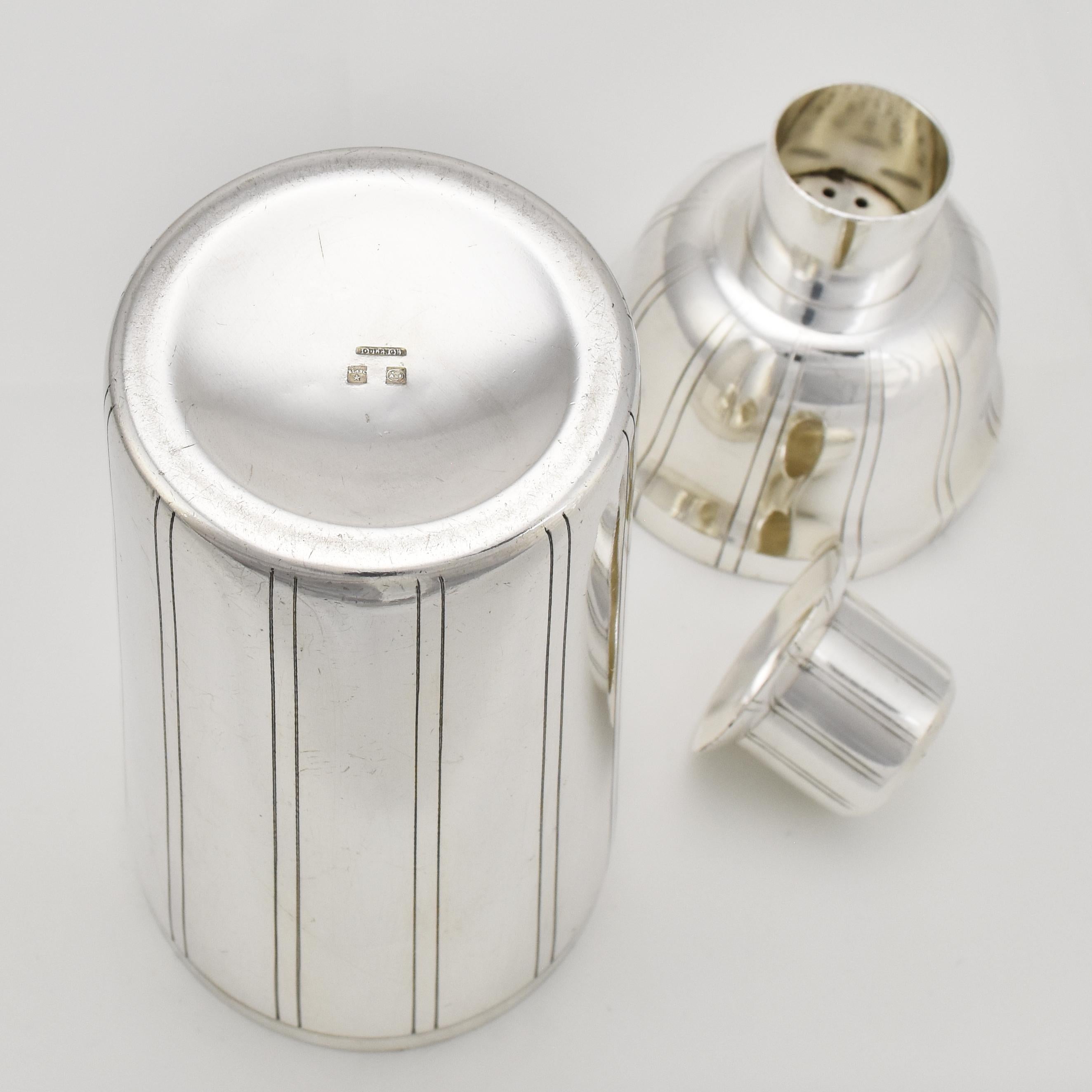 Art Deco Cocktail Martini Shaker Silverplate by Boulenger For Sale 1