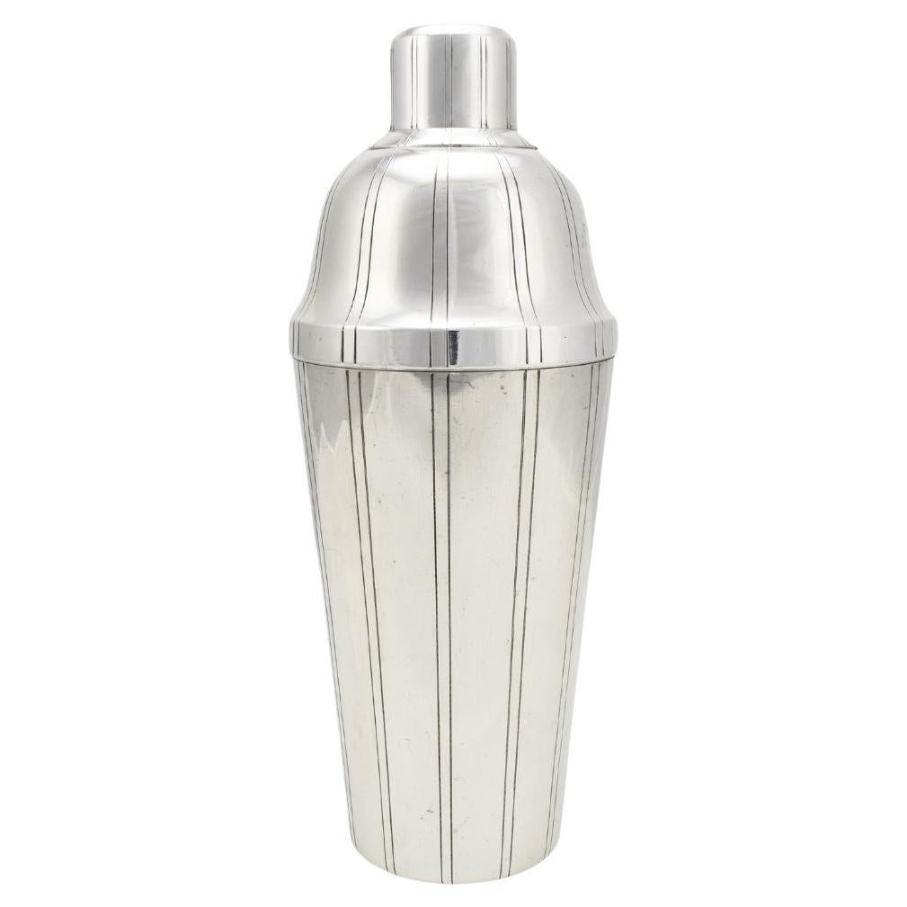 Art Deco Cocktail Martini Shaker Silverplate by Boulenger For Sale