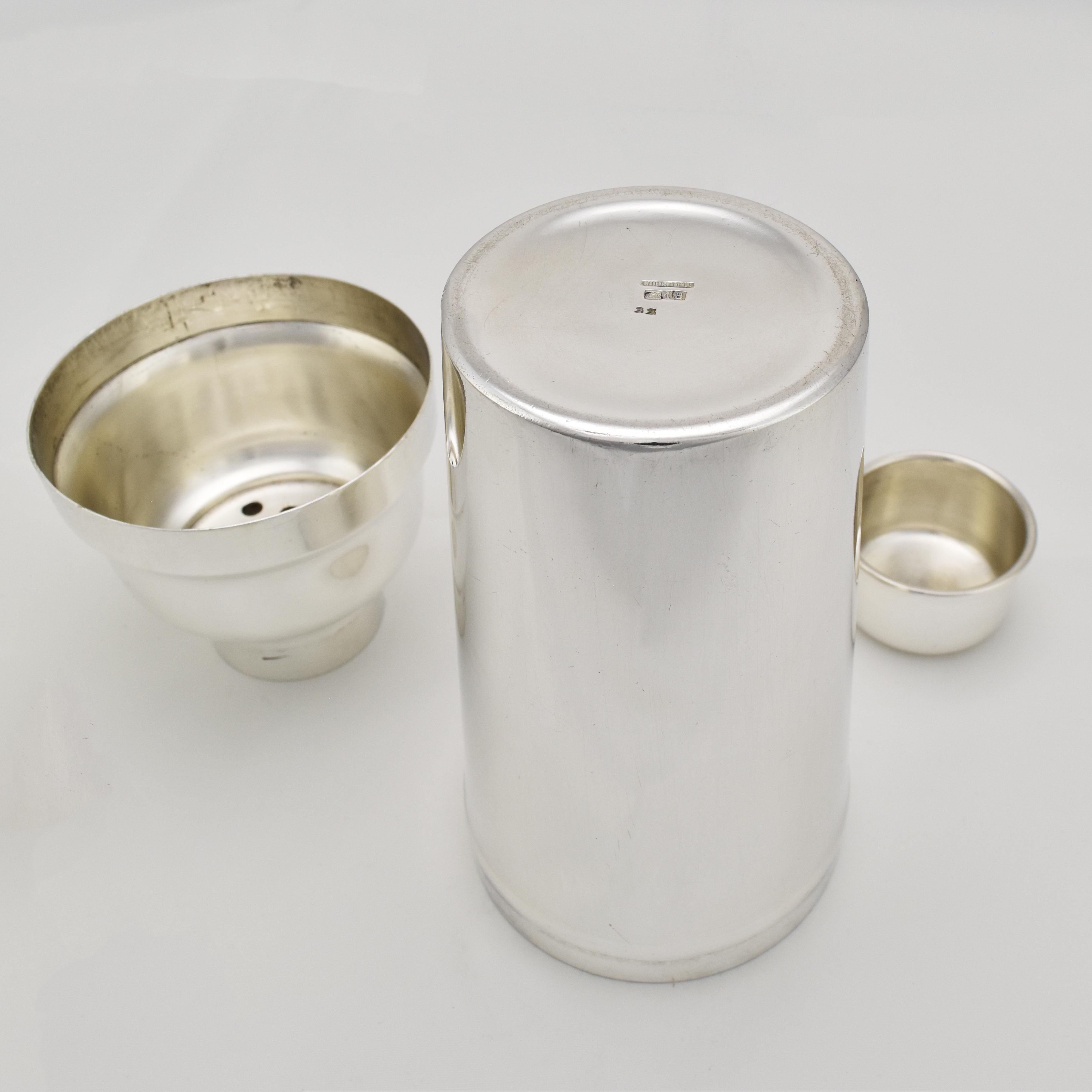 Silver Plate Art Deco Cocktail Martini Shaker Silverplate by Christofle Paris For Sale
