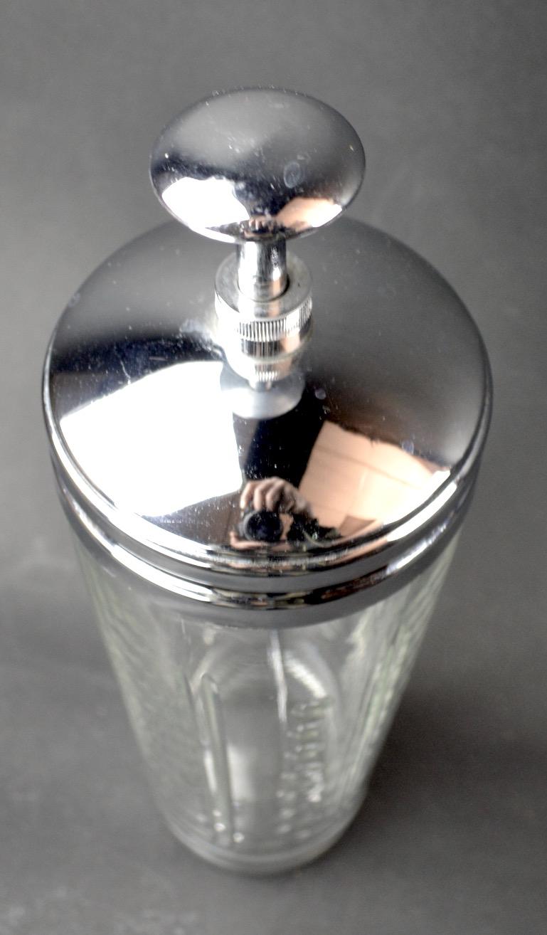 Art Deco Cocktail Mixer Shaker with Mechanical Plunger Style Stir Stick In Good Condition In New York, NY