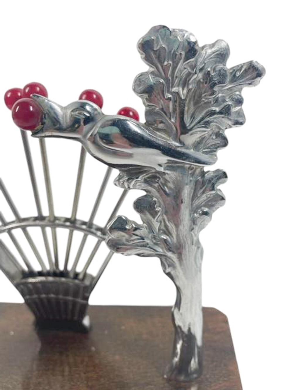 20th Century Art Deco Cocktail Pick Set Based on the Fable of The Fox and The Grapes For Sale