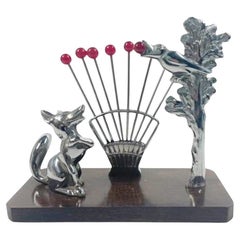 Ensemble de cueilleurs de cocktails Art déco inspiré de la fable du renard et des raisins