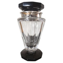 Shaker à cocktail Art Déco, col en cristal taillé lourd, Silver