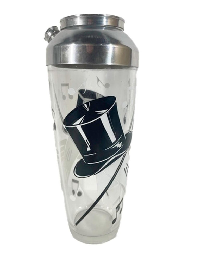 Art Deco Cocktail Shaker Set, Top Hat, Gloves, Walkingstick and Musical