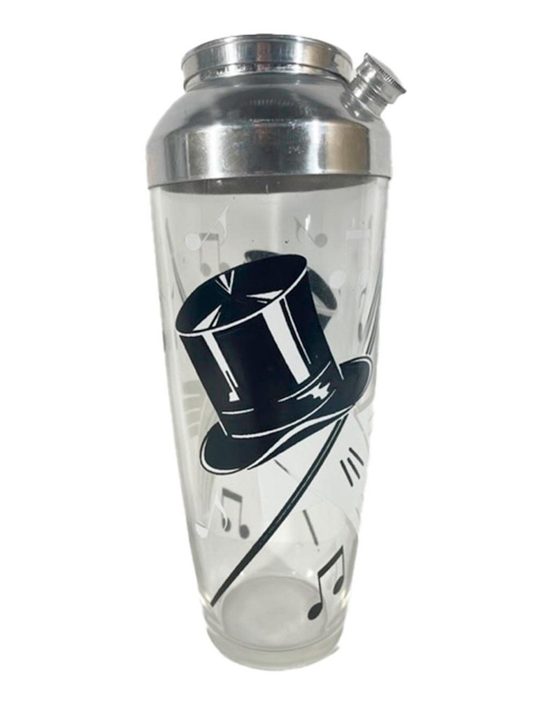 Art Deco Cocktail Shaker Set, Top Hat, Gloves, Walkingstick and Musical