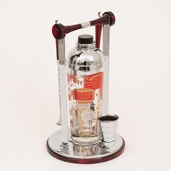 Art Deco Cocktail shaker Set with Cherry Amber Bakelite Handle by Glo Hill