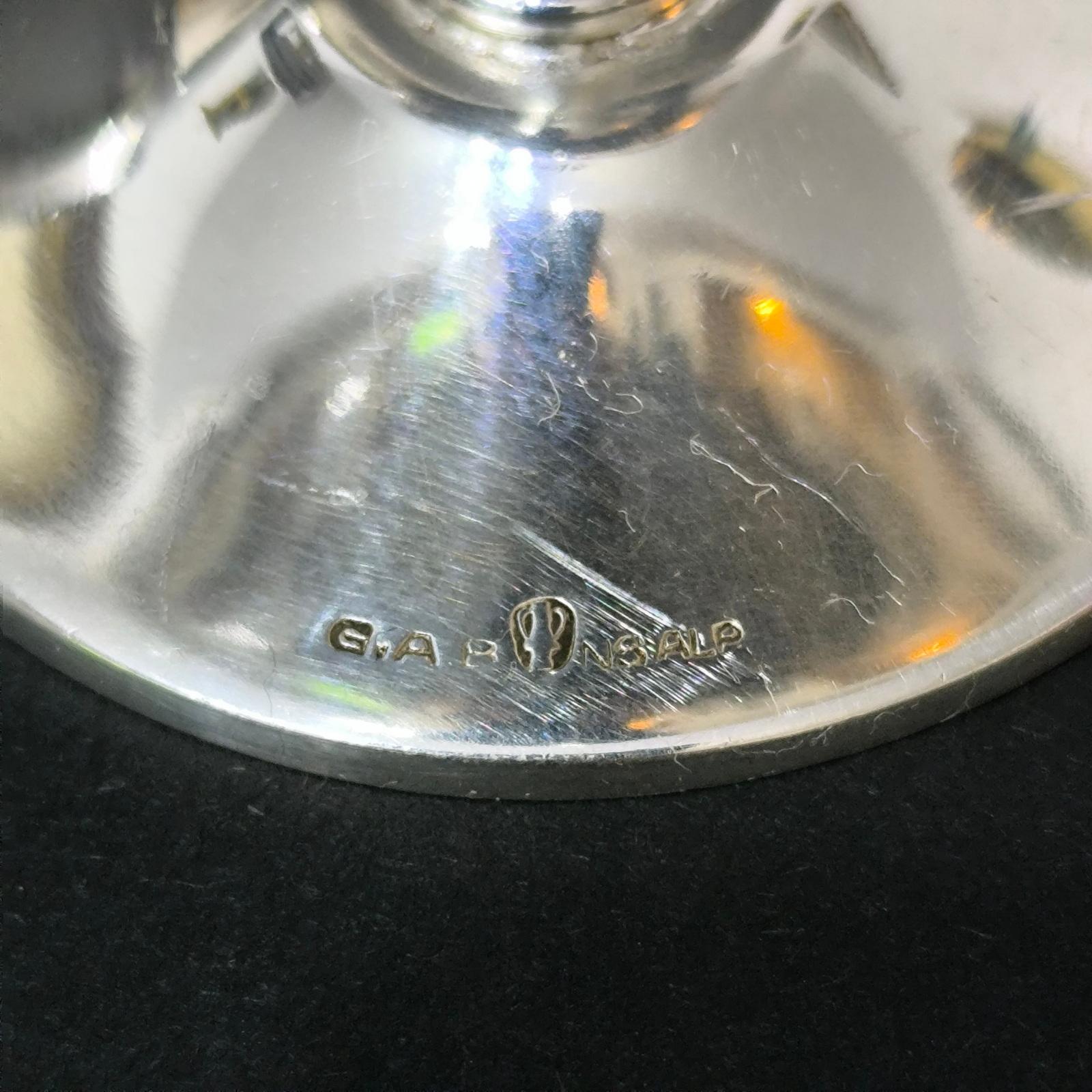 Art Deco Cocktail Shaker with 6 Martini Glasses by Folke Arström, Sweden For Sale 2