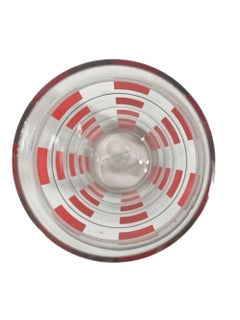 Art Deco Cocktail Shaker with Bands of Red Squares Between Black Lines