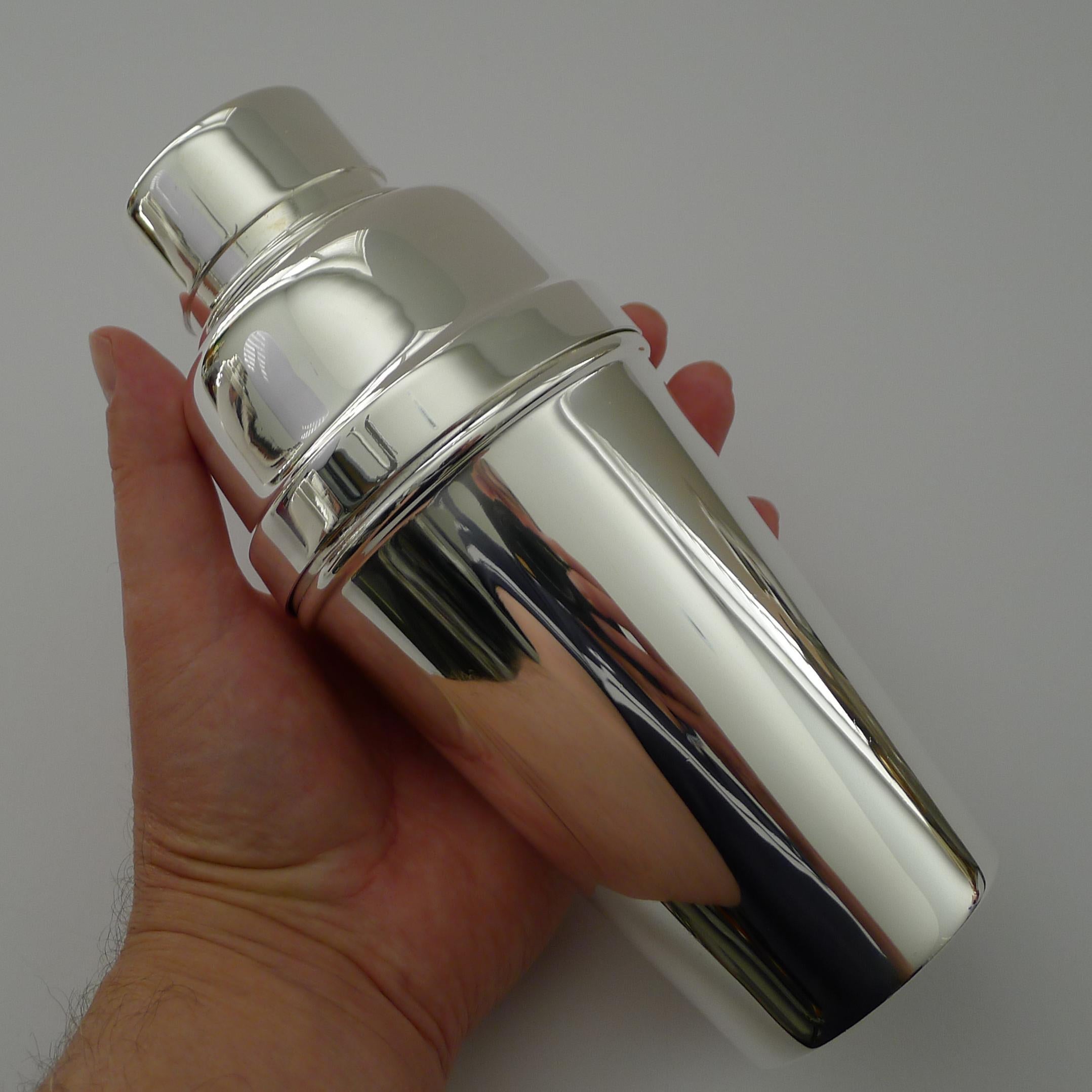 British Art Deco Cocktail Shaker With Lemon Squeezer by Mappin & Webb