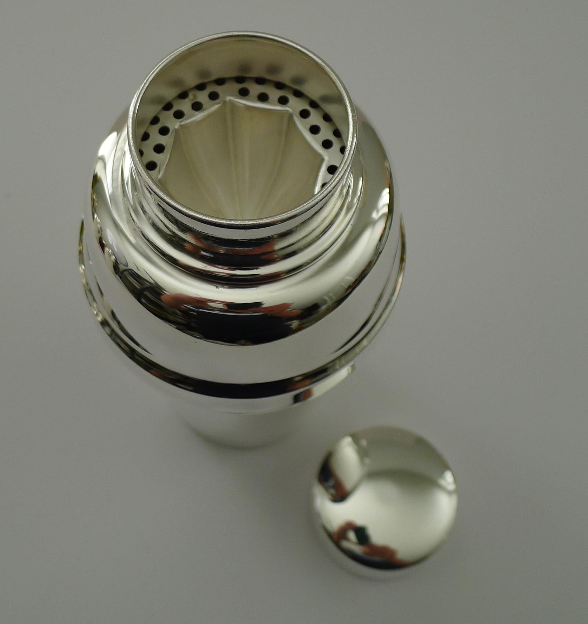 Art Deco Cocktail Shaker With Lemon Squeezer by Mappin & Webb 1