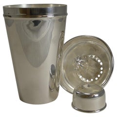 Art Deco Cocktail Shaker with Lemon Squeezer, Goldsmith's & Silversmiths