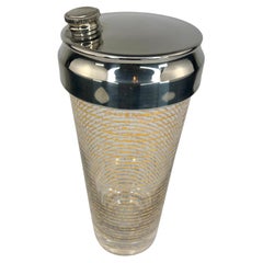 Used Art Deco Cocktail Shaker with Mottled Gold Bands