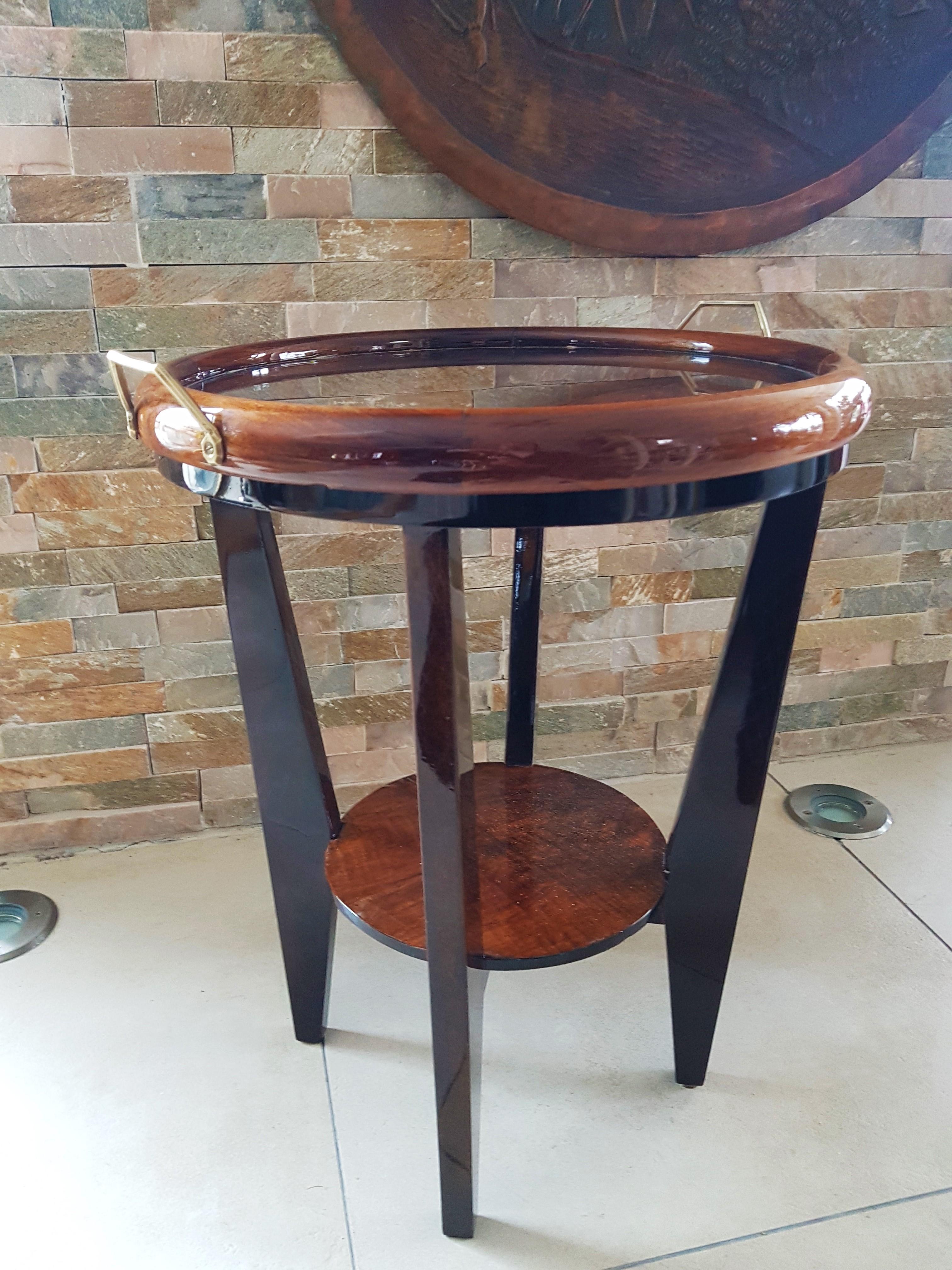 Art Deco Cocktail Side Tray Table, France, 1930s 4