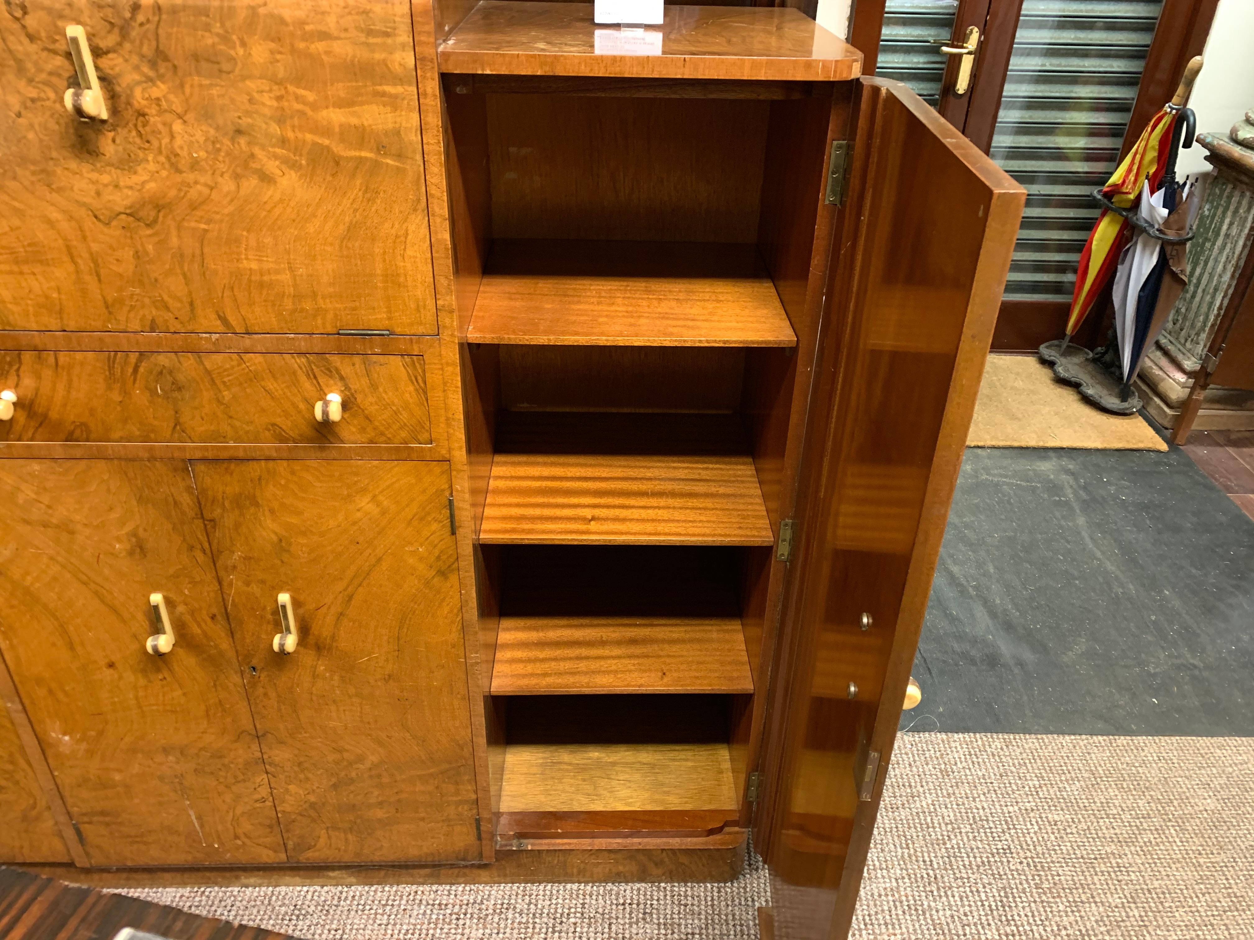 Art Deco Cocktail Sideboard Attributed to Epstein in Walnut For Sale 4