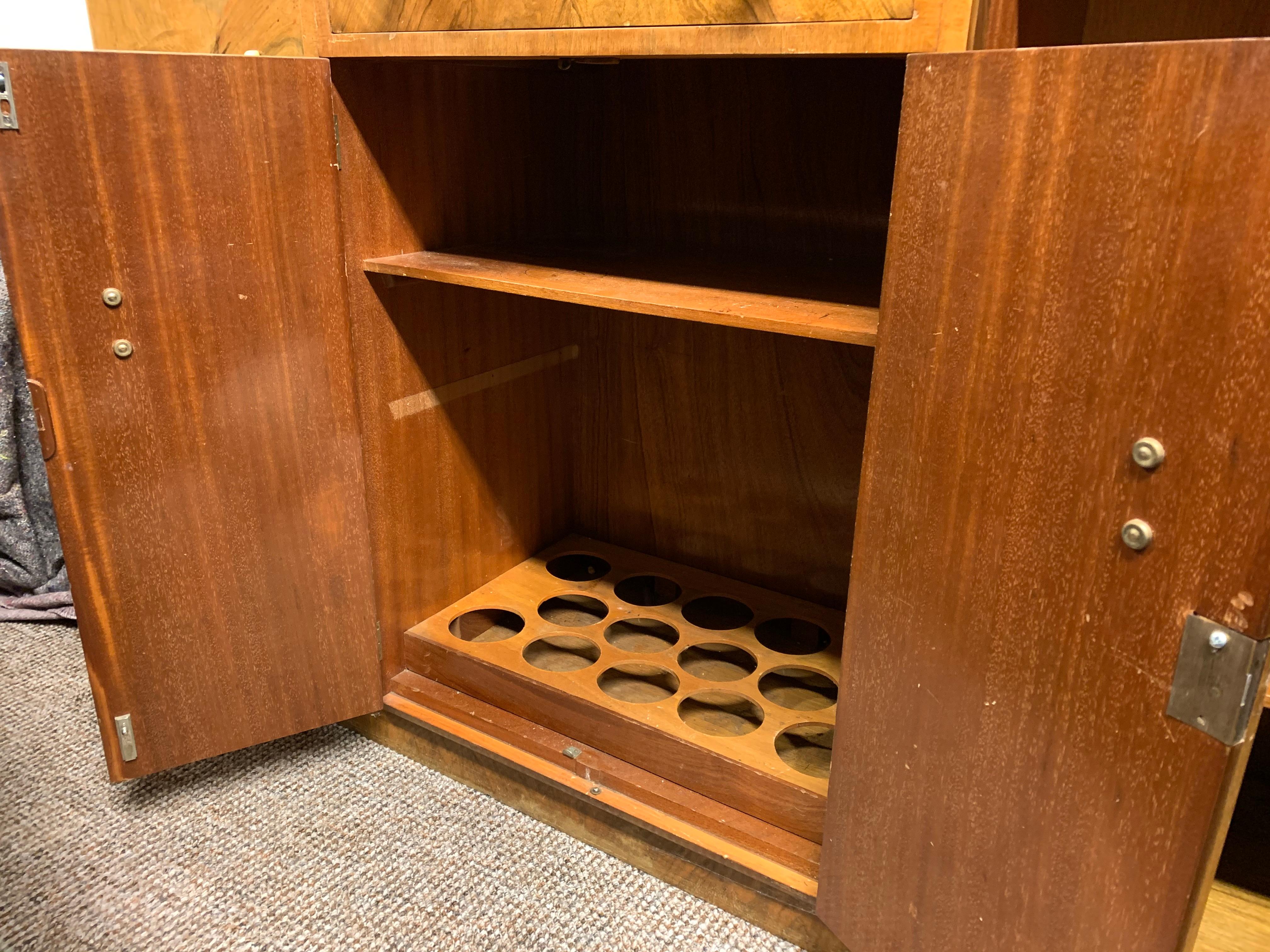 Art Deco Cocktail Sideboard Attributed to Epstein in Walnut For Sale 5