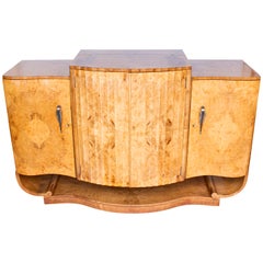 Art Deco Cocktail Sideboard by Harry & Lou Epstein Bleached Burr Walnut, 1930s