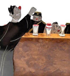 Art Deco Cocktail Stick Barware Set By Sudre ' The Judge', French, c1930