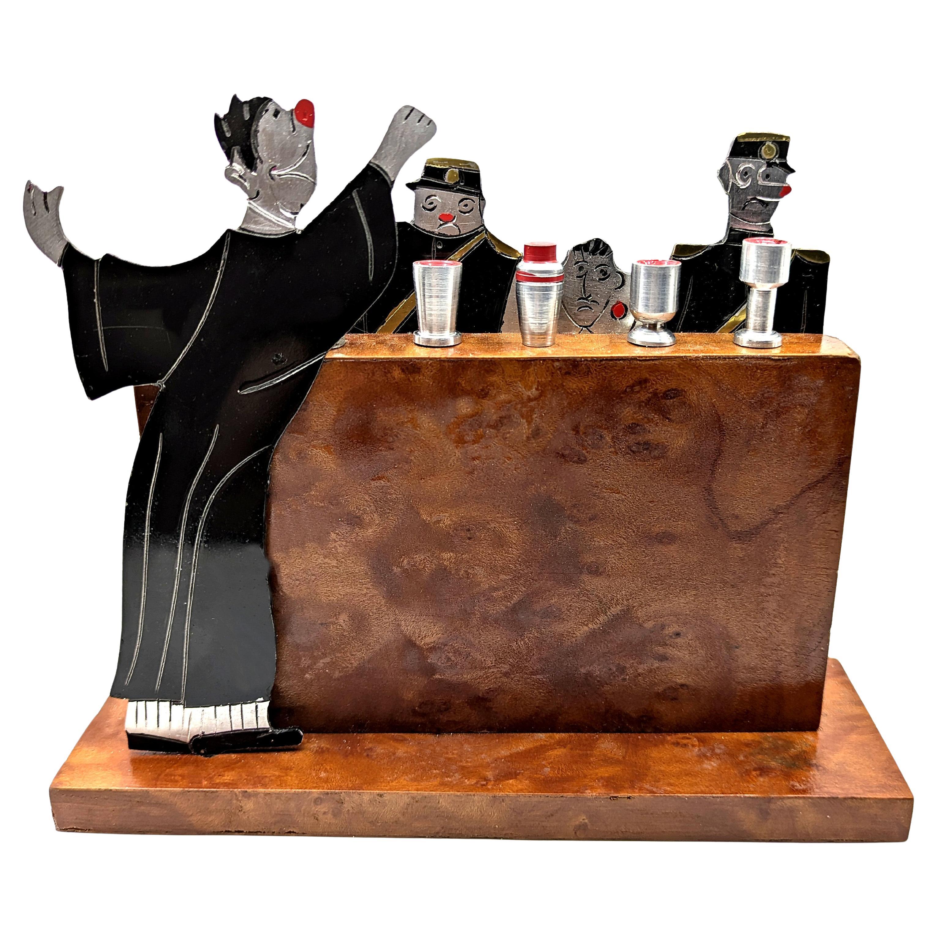 Art Deco Cocktail Stick Barware Set By Sudre ' The Judge', French, c1930