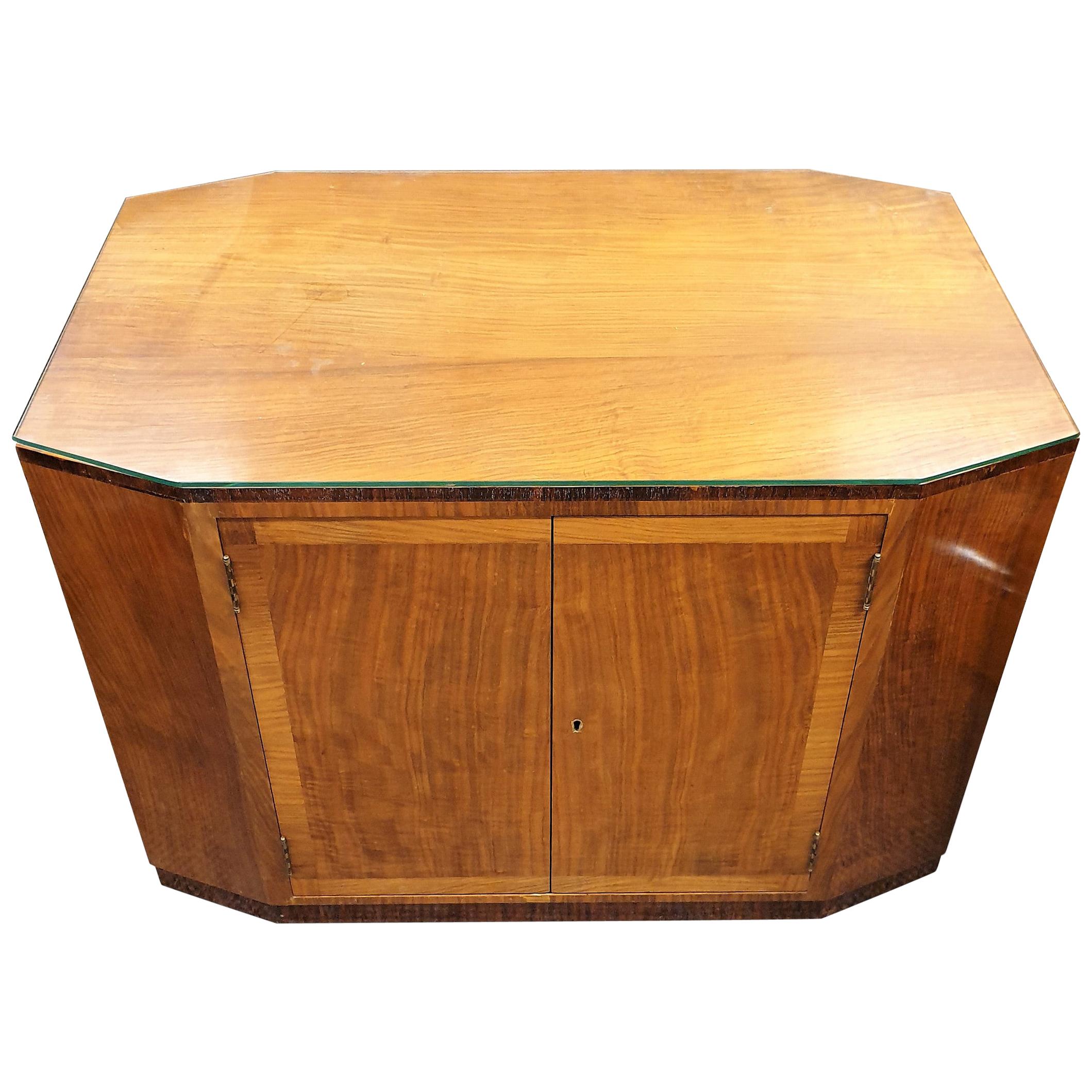 Art Deco Cocktail Table in Walnut and Macassar Ebony For Sale