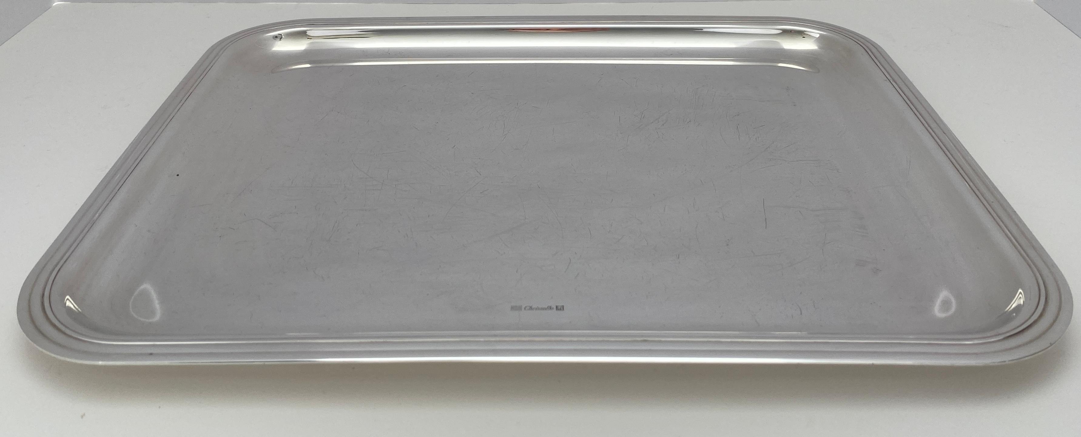 Art Deco Cocktail Tray by Christofle, French Hors d'oeuvre Tray In Good Condition For Sale In Miami, FL
