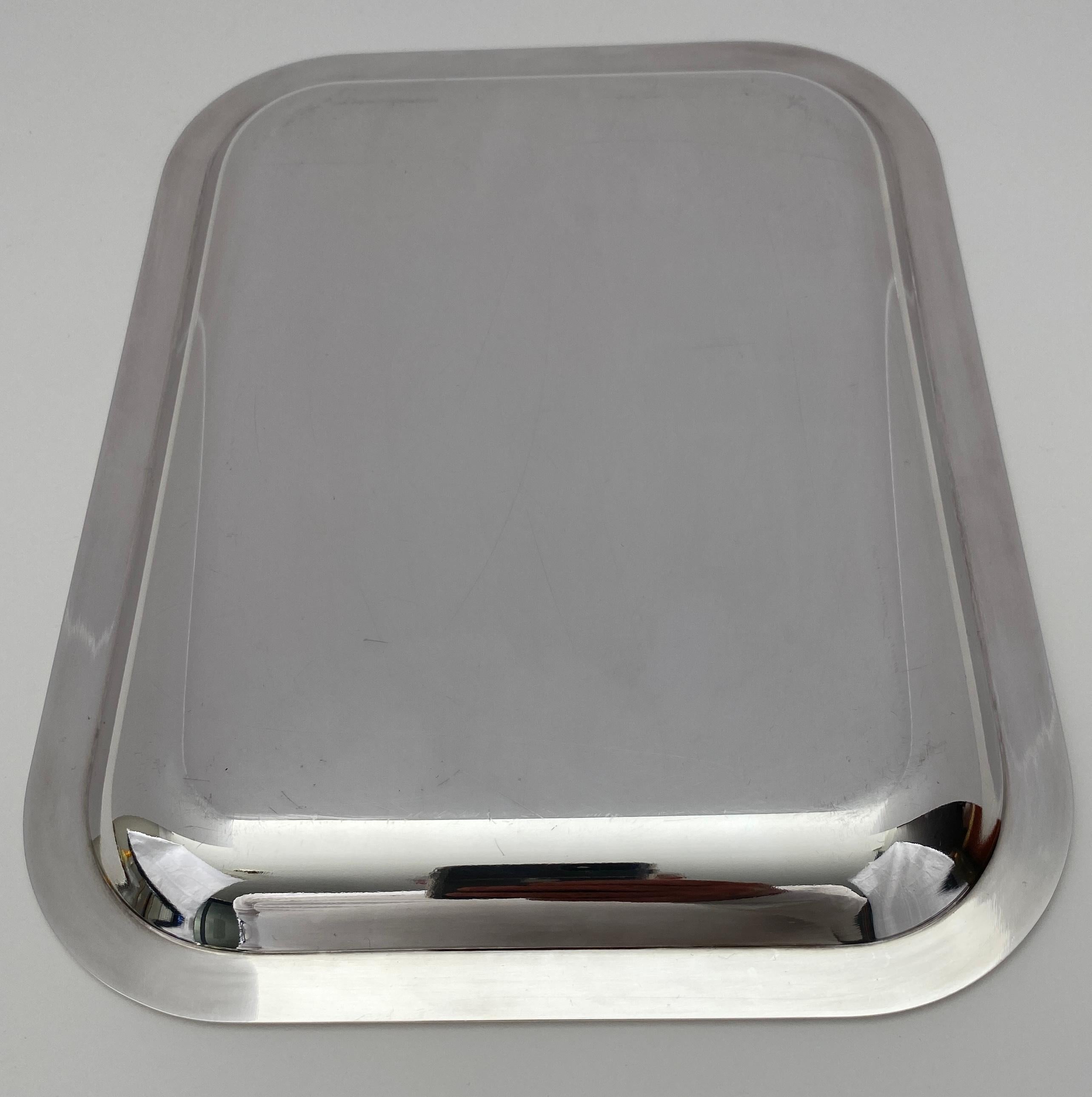 Silver Plate Art Deco Cocktail Tray by Christofle, French Hors d'oeuvre Tray For Sale