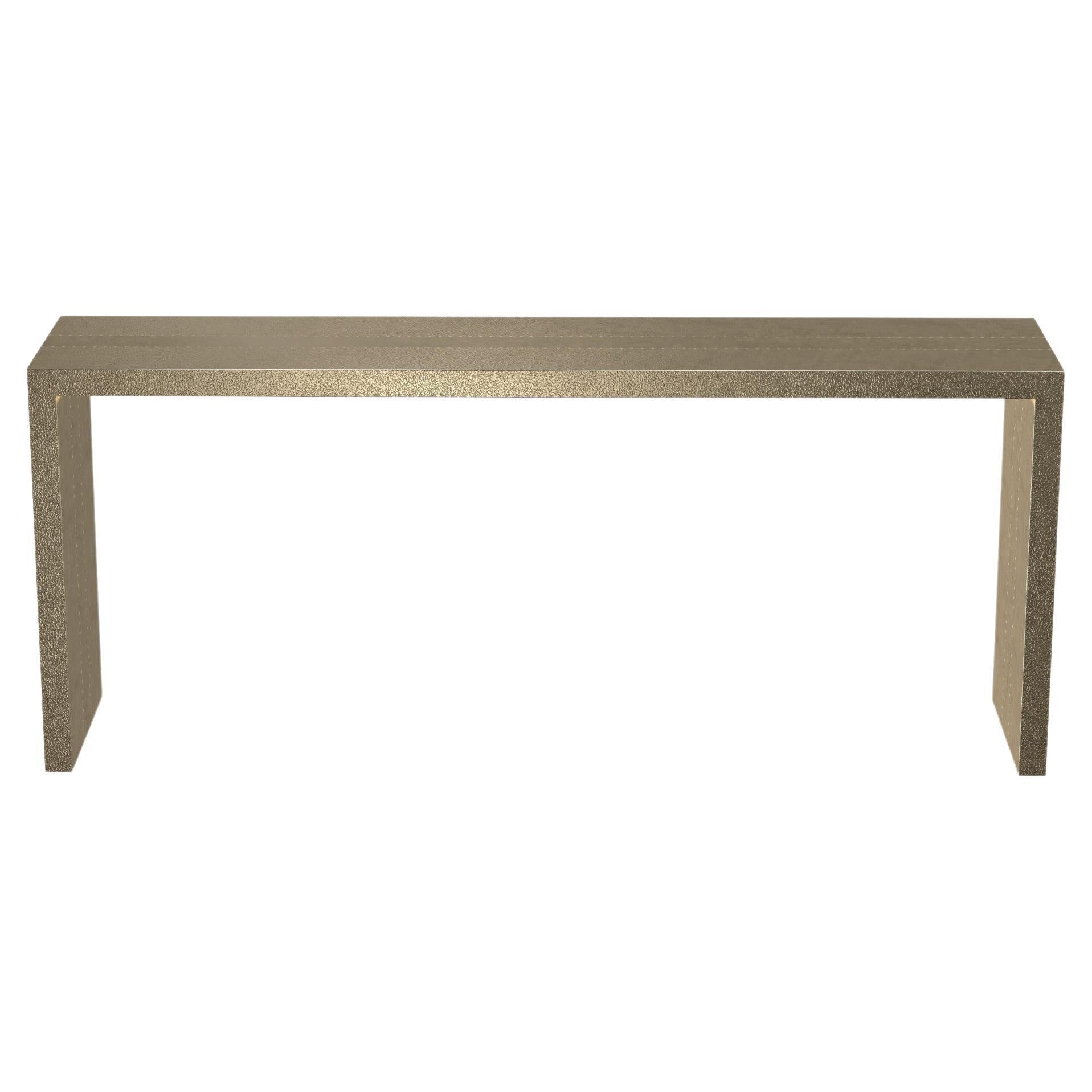 Art Deco Coffee and Cocktail Console Tables in Fine Hammered Brass  For Sale