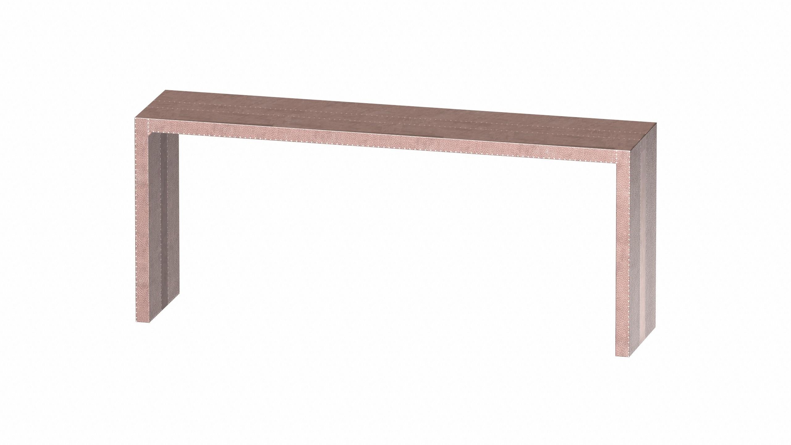 Art Deco Coffee and Cocktail Console Tables Mid.Hammered in Copper  by Alison S For Sale 3