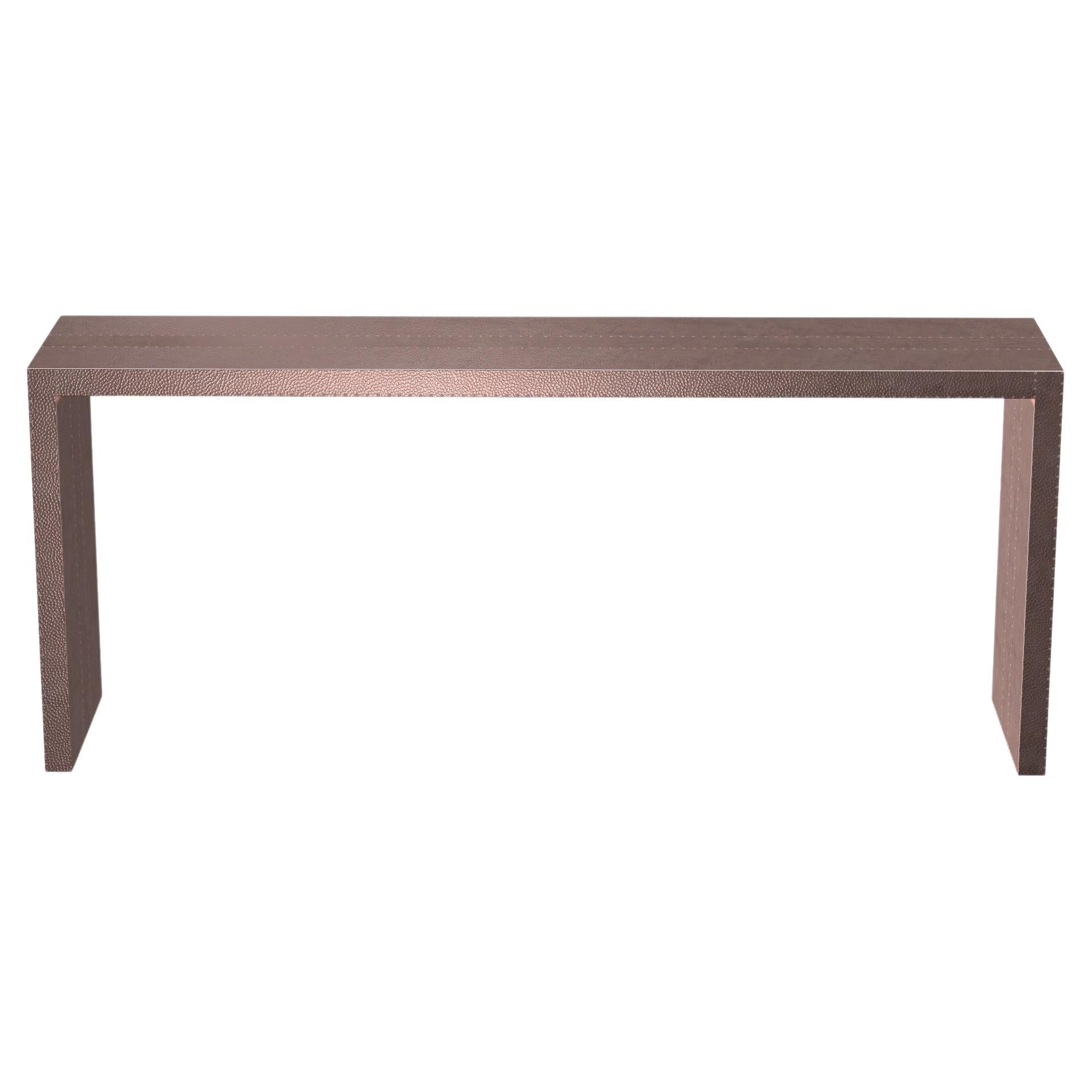 Art Deco Coffee and Cocktail Console Tables Mid.Hammered in Copper  by Alison S For Sale