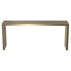 Art Deco Coffee and Cocktail Tables Rectangular Console in Smooth Brass 