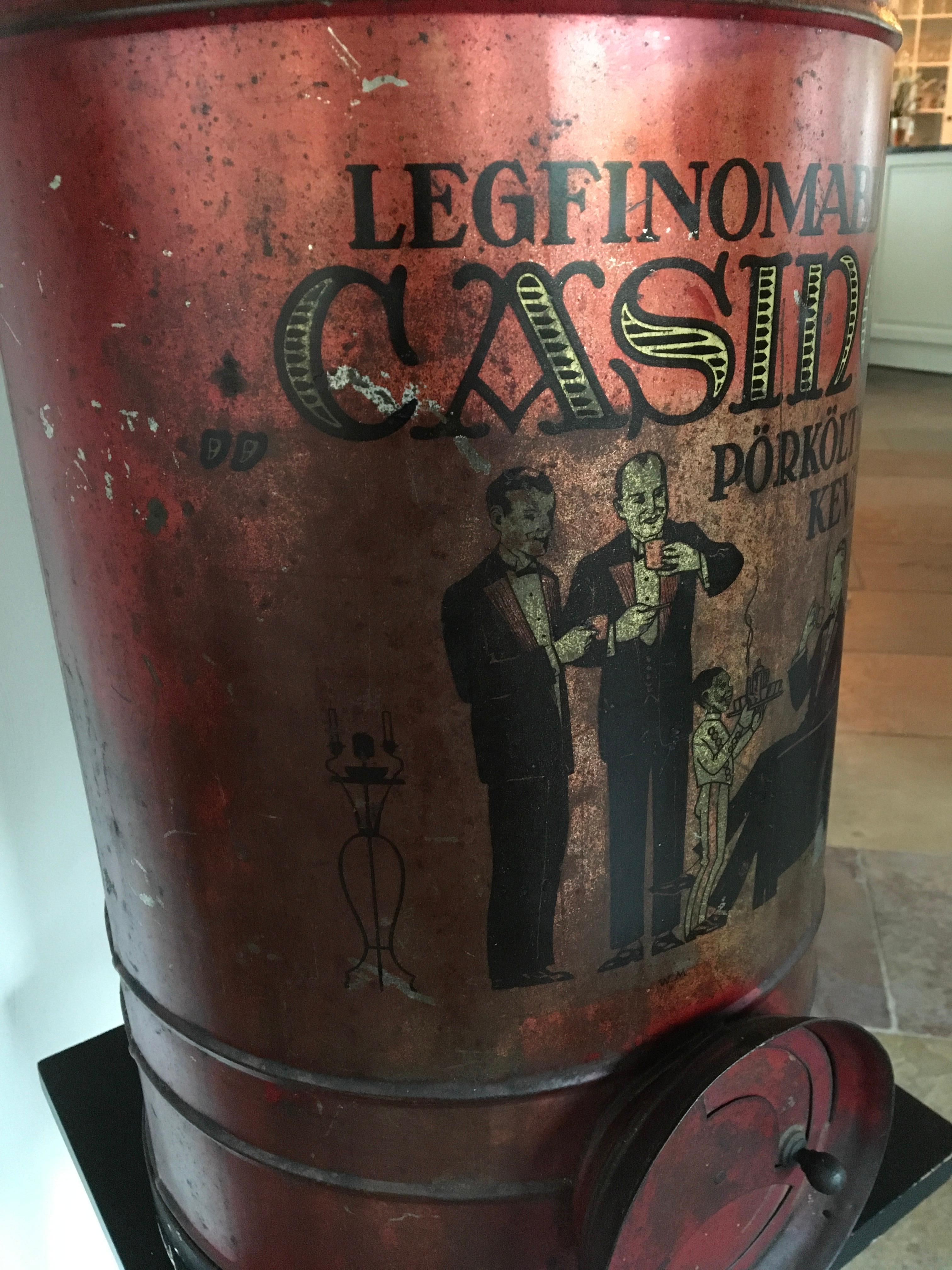 Art Deco Coffee Dispenser, Coffee Tin, Gentlemen, Casino, Hungary For Sale 4