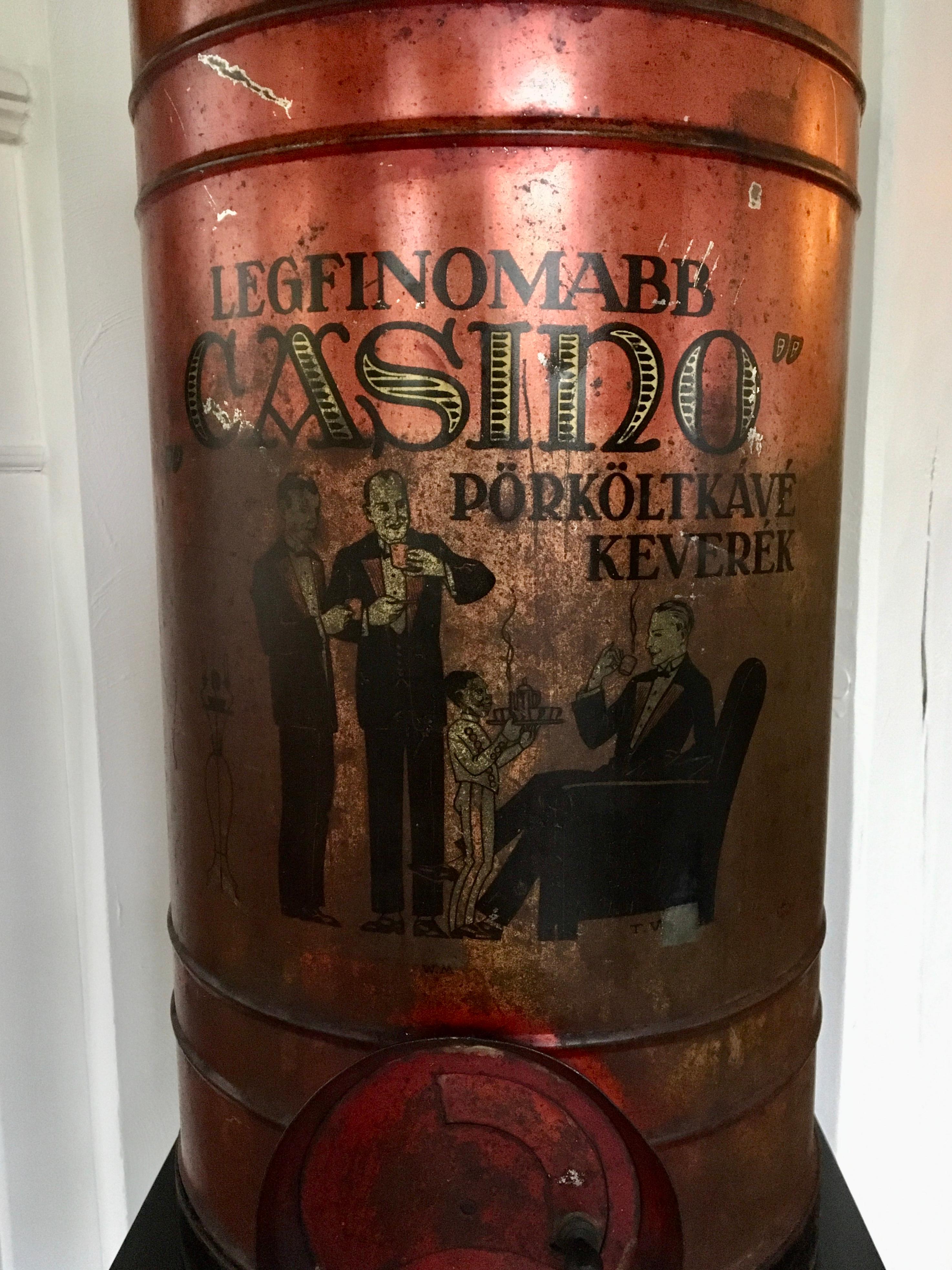 Art Deco Coffee Dispenser, Coffee Tin, Gentlemen, Casino, Hungary For Sale 3