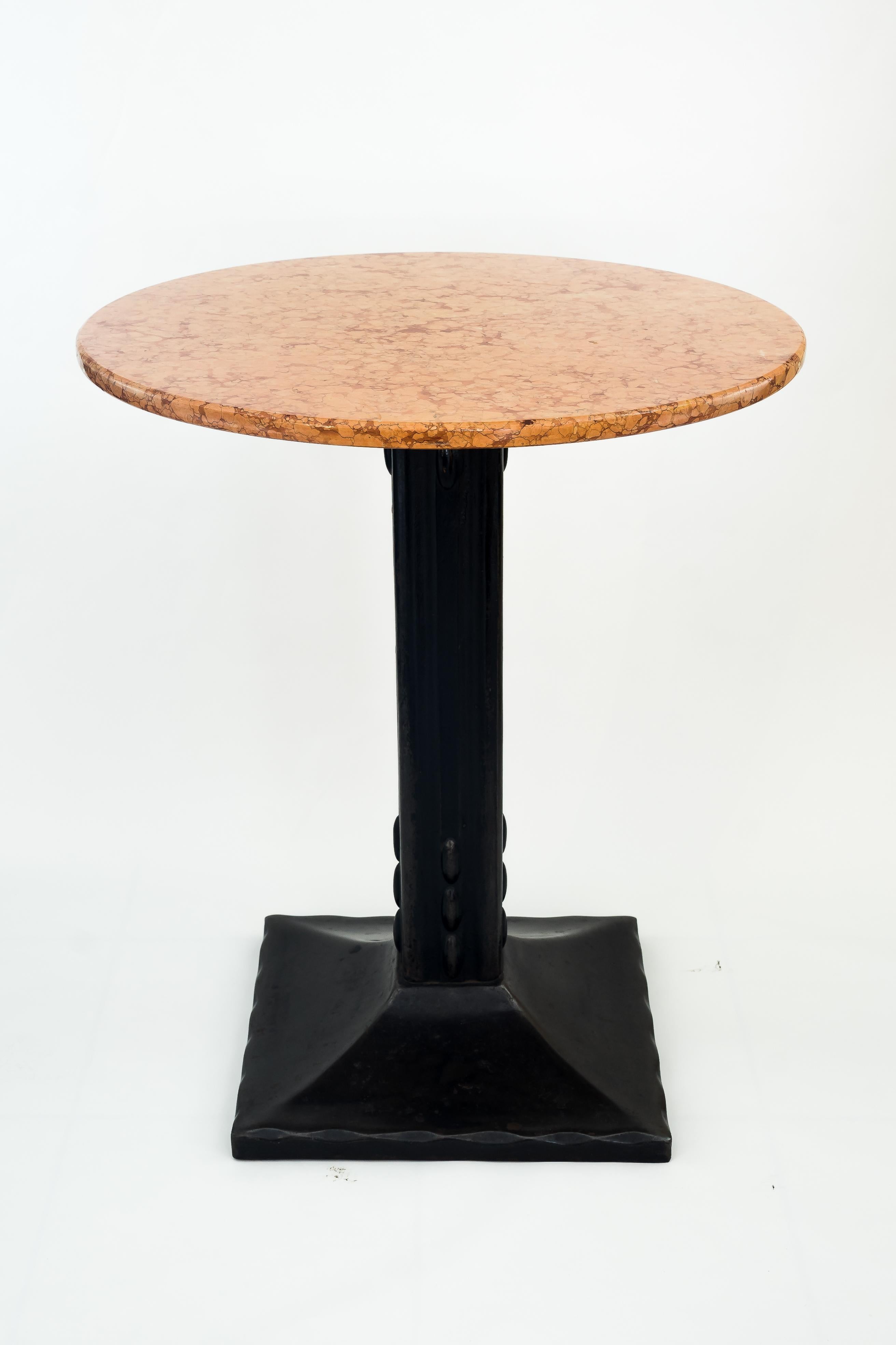 Art Deco coffee house table attr. to Josef Hoffmann
Marble top and iron base
Good original condition.