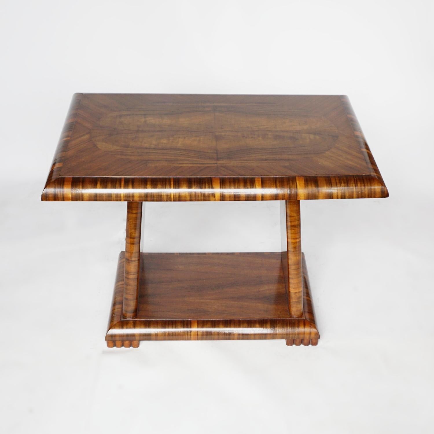 Art Deco Coffee/Occasional Table Burr Walnut & Macassar Ebony English Circa 1930 5