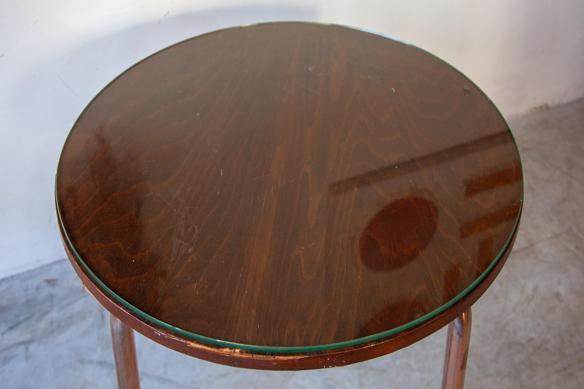 Hand-Crafted Art Deco Coffee Round Dining Table Bauhaus, 1930s For Sale