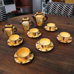 Art deco coffee service set ceramic by Carraresi Lucchesi, Italy, 1930s