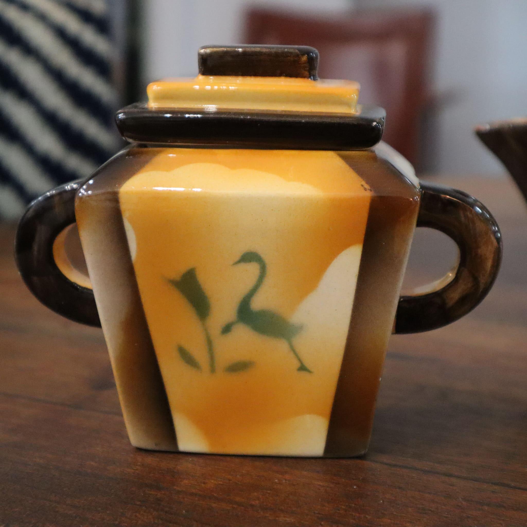 Art deco coffee service set ceramic by Carraresi Lucchesi, Italy, 1930s In Good Condition For Sale In Nicolosi, IT