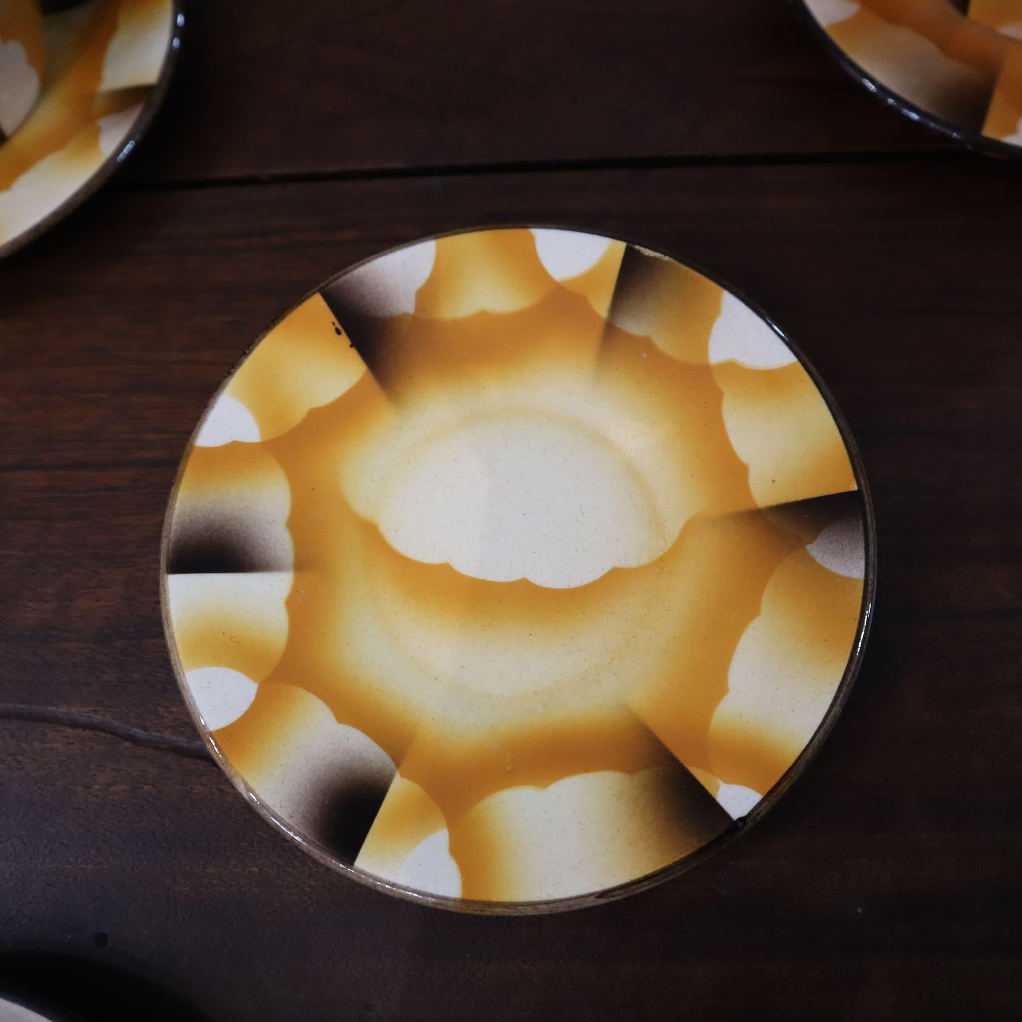 Mid-20th Century Art deco coffee service set ceramic by Carraresi Lucchesi, Italy, 1930s For Sale