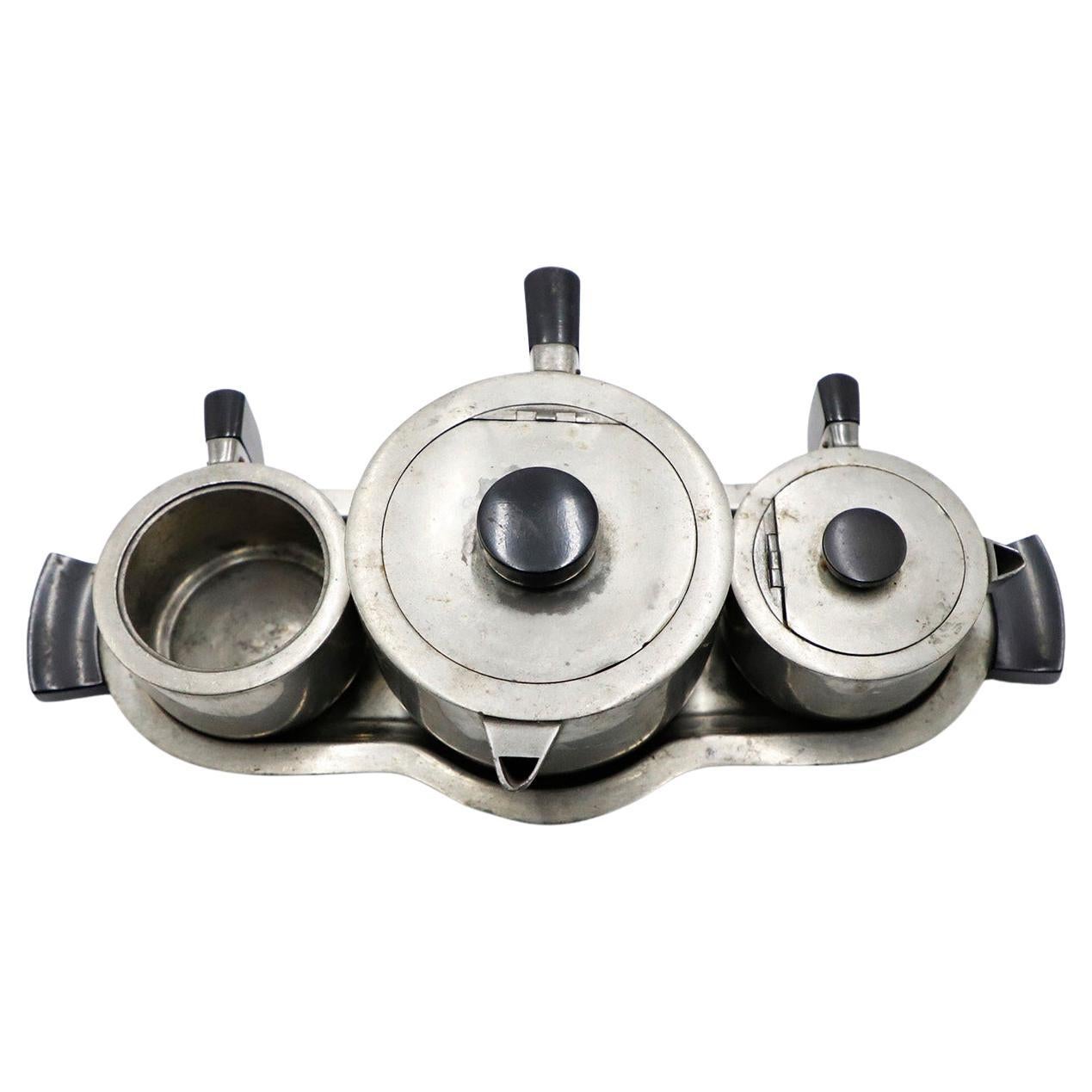 Art Deco Coffee Set made in bakelite and pewter