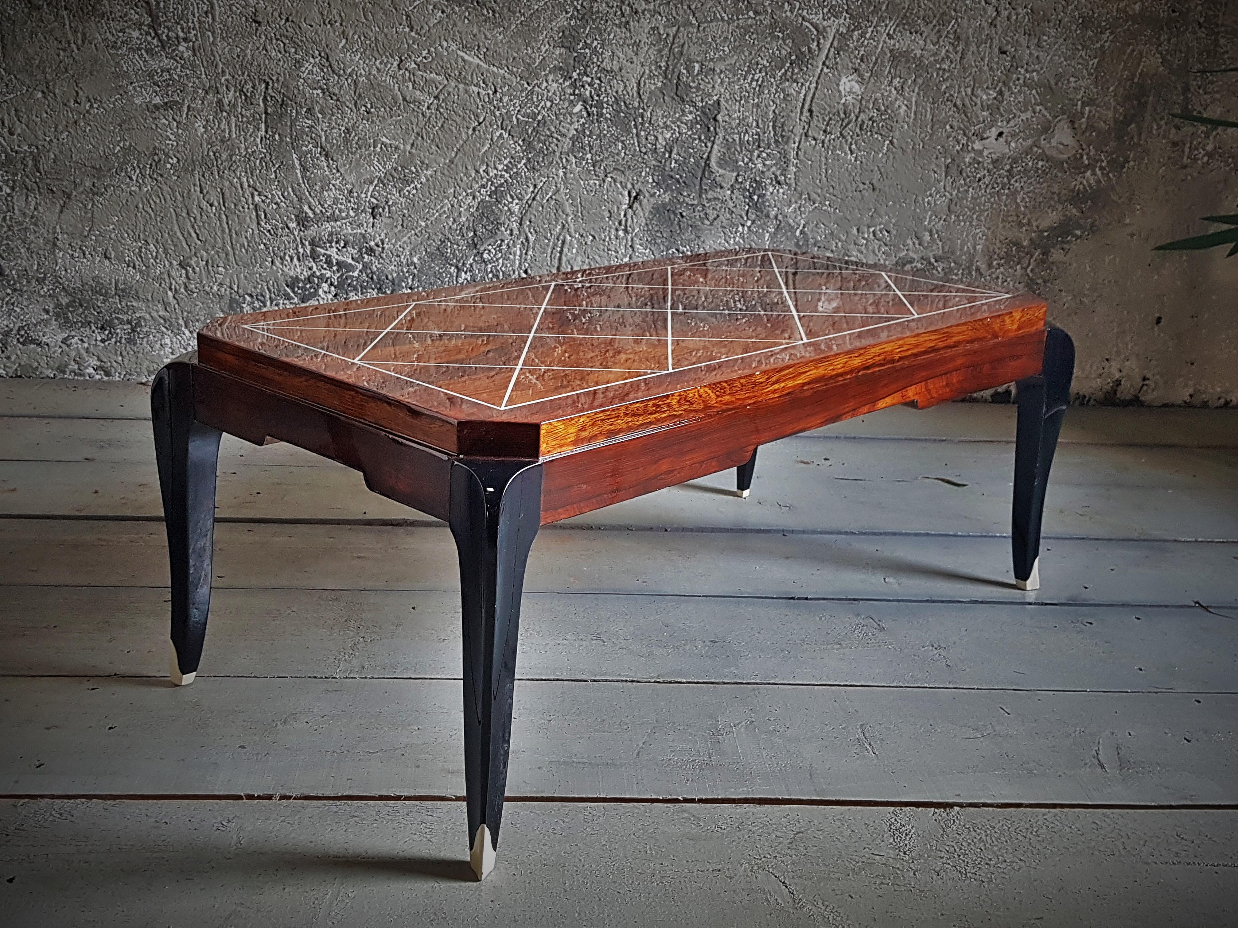 Art Deco Coffee Side Table, signed, France, 1935 For Sale 4