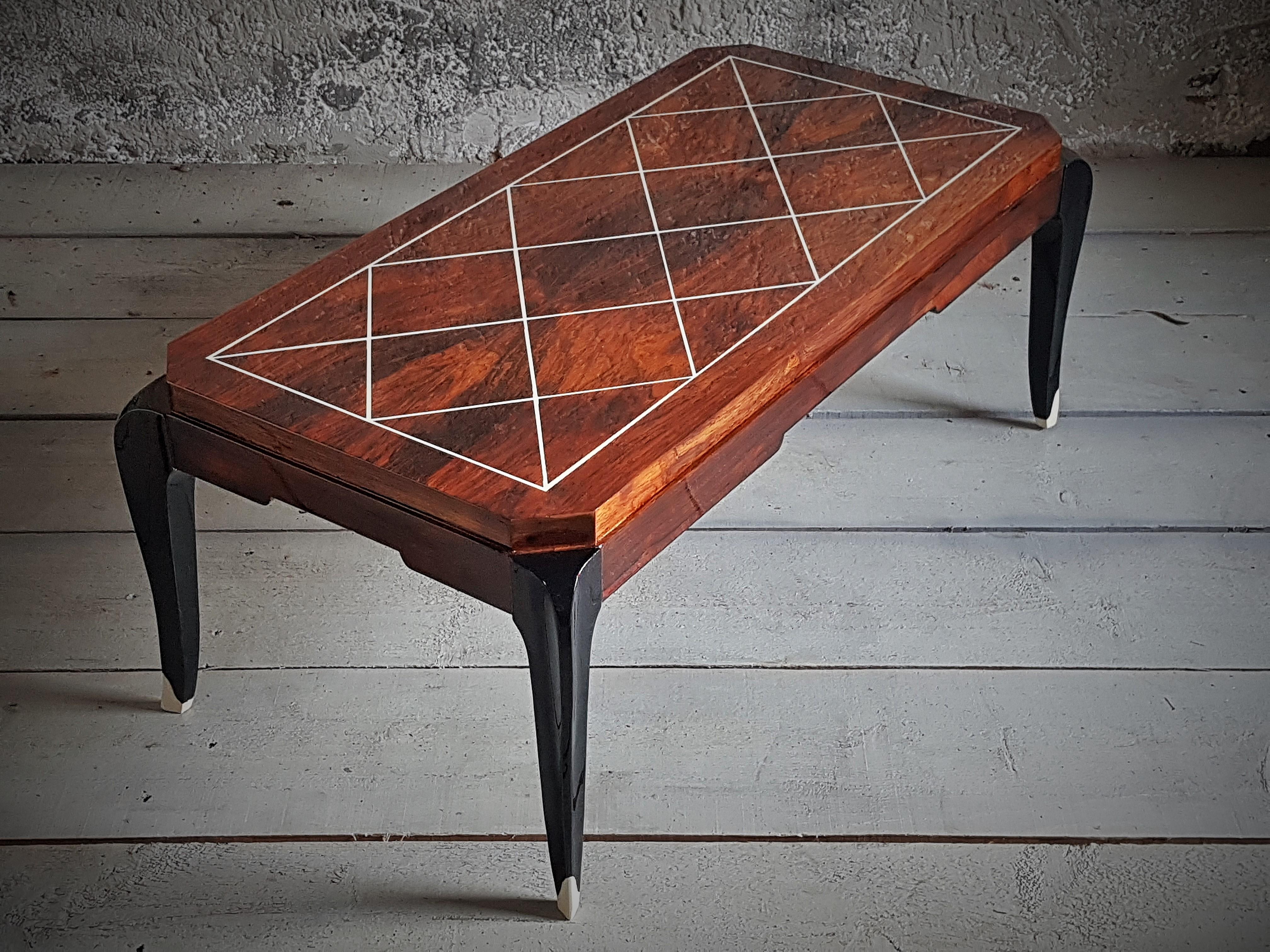 Table basse Art Déco, signée, France 1935 en vente 4