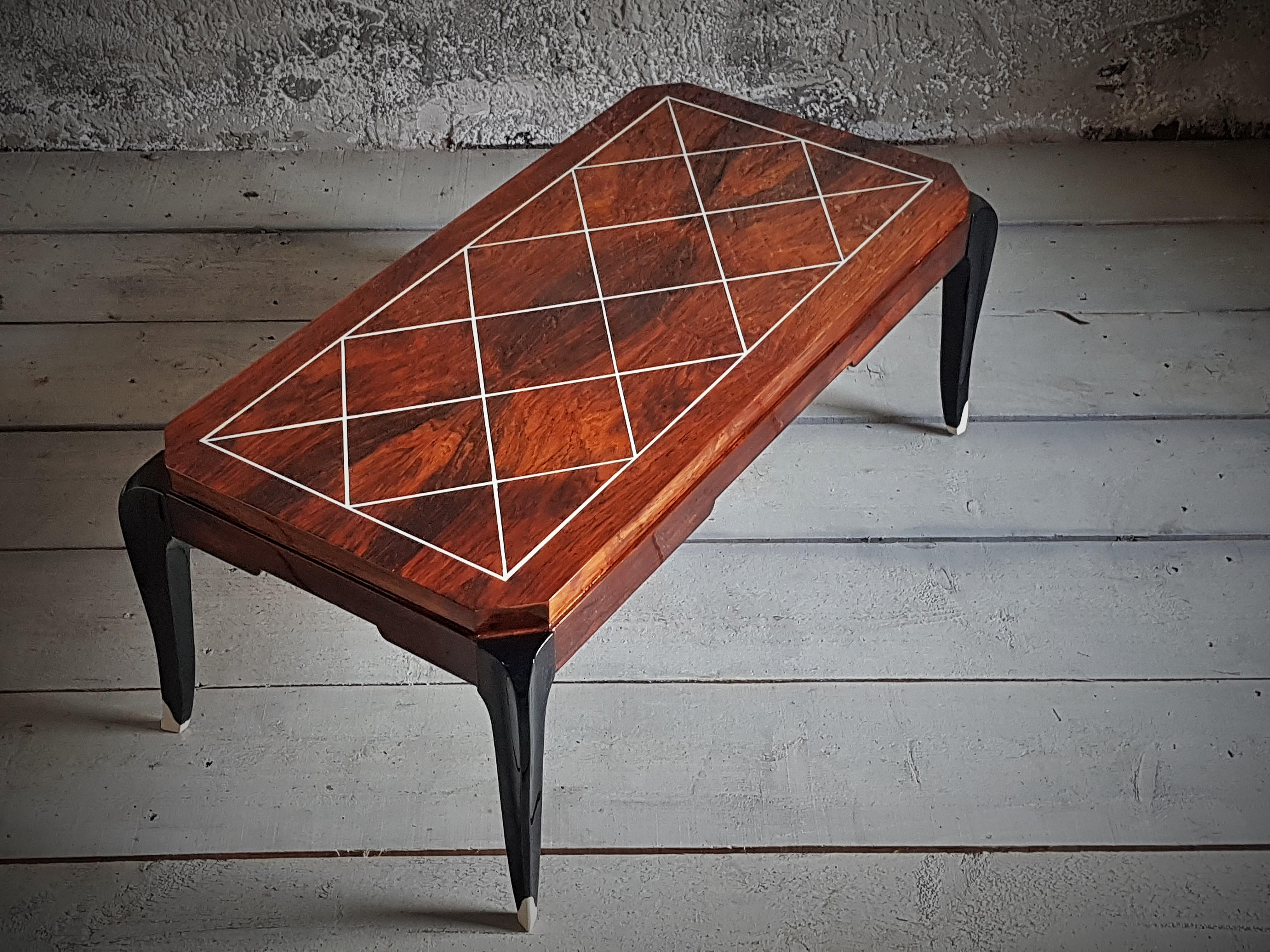 Art Deco Coffee Side Table, signed, France, 1935 For Sale 6