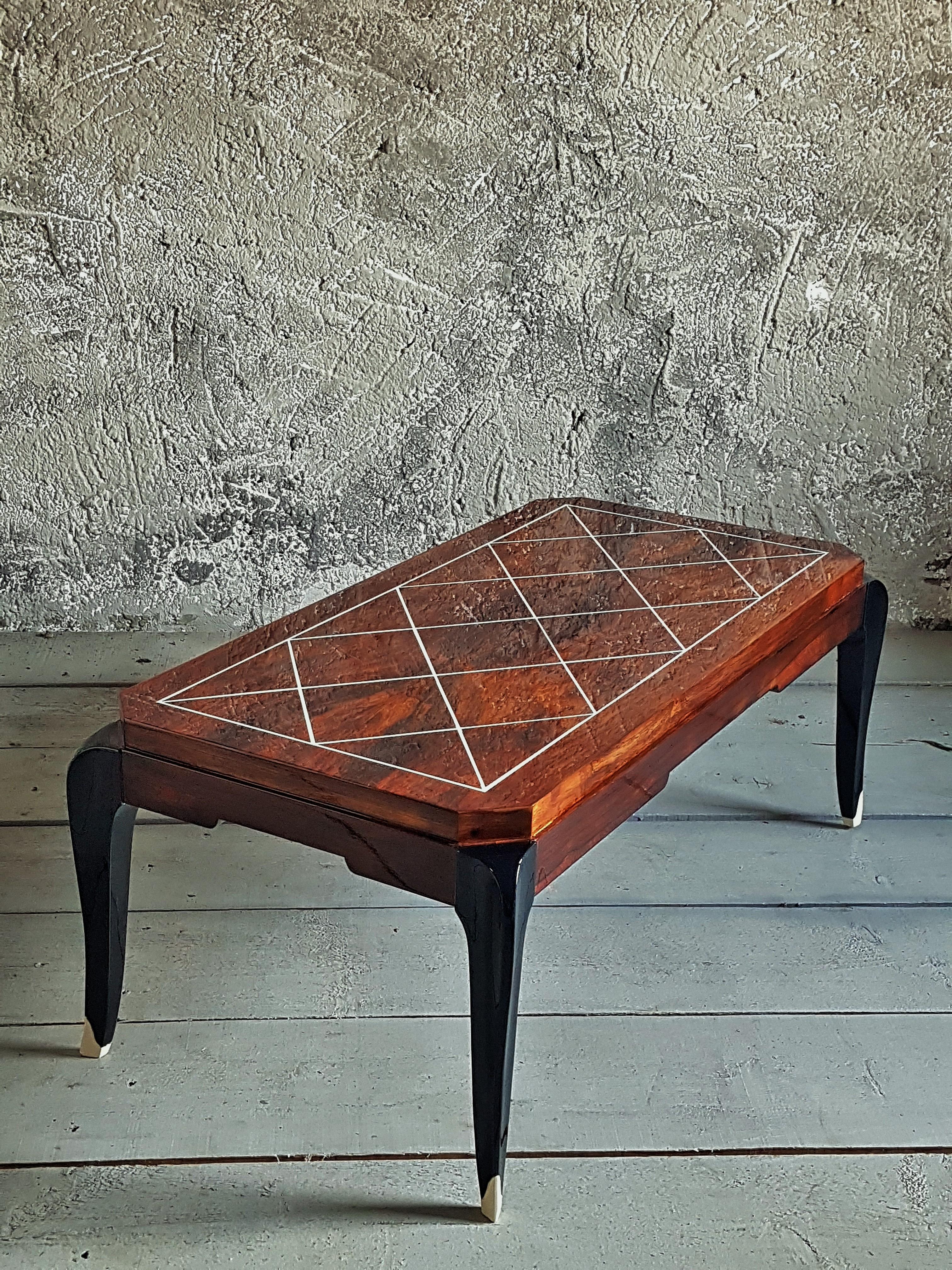 Art Deco Coffee Side Table, signed, France, 1935 For Sale 7