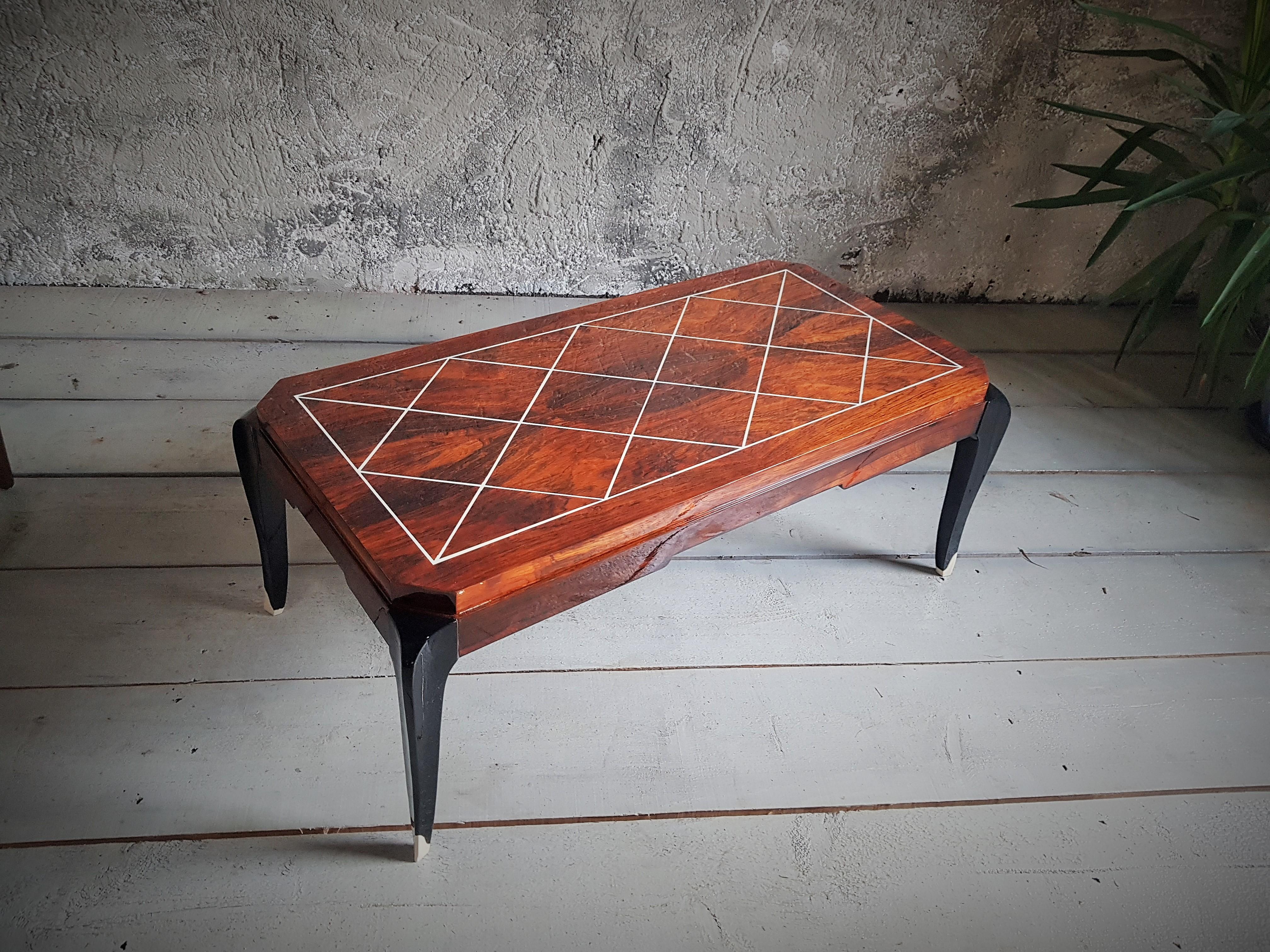 Art Deco Coffee Side Table, signed, France, 1935 For Sale 8