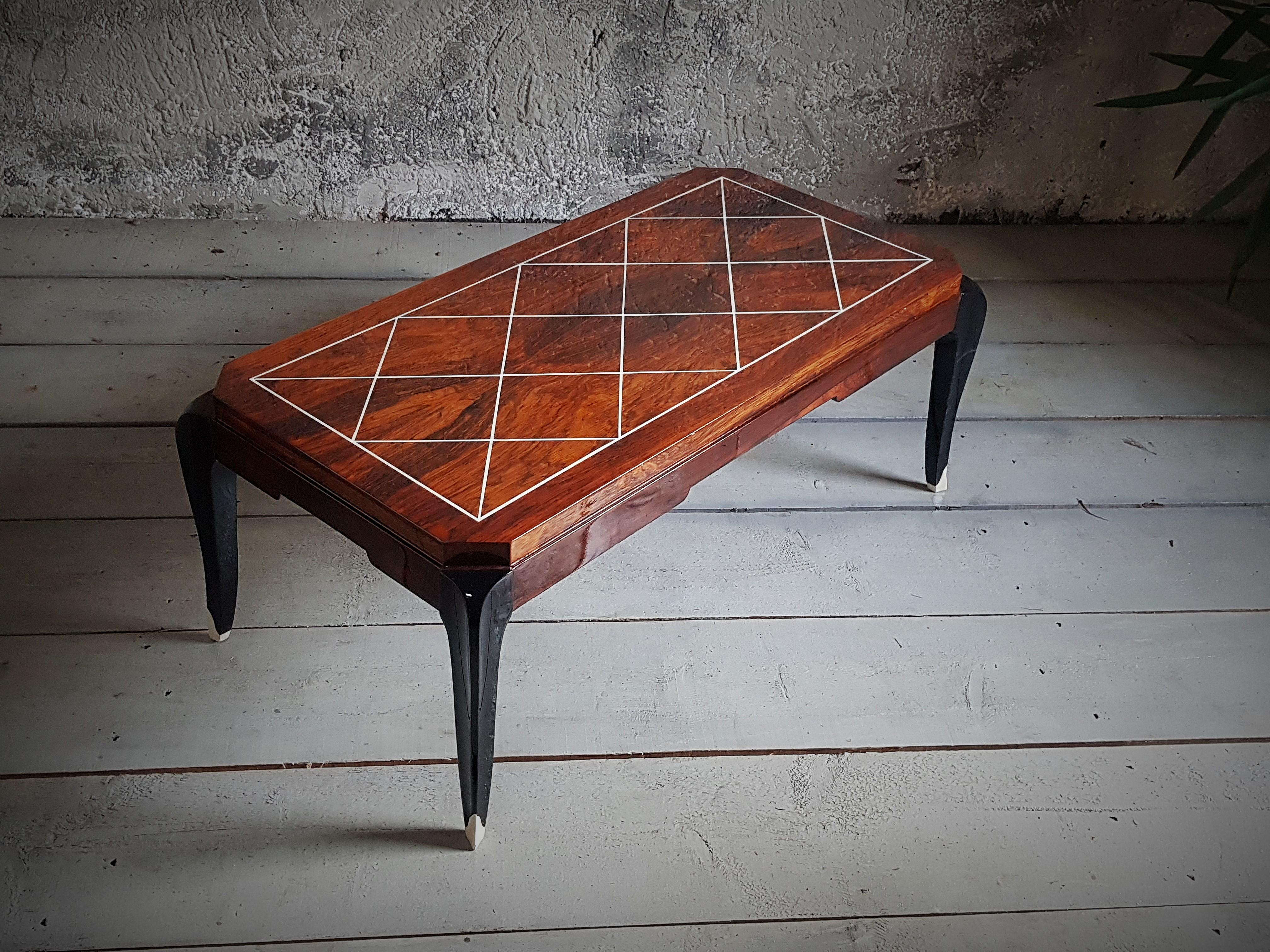 Table basse Art Déco, signée, France 1935 en vente 1