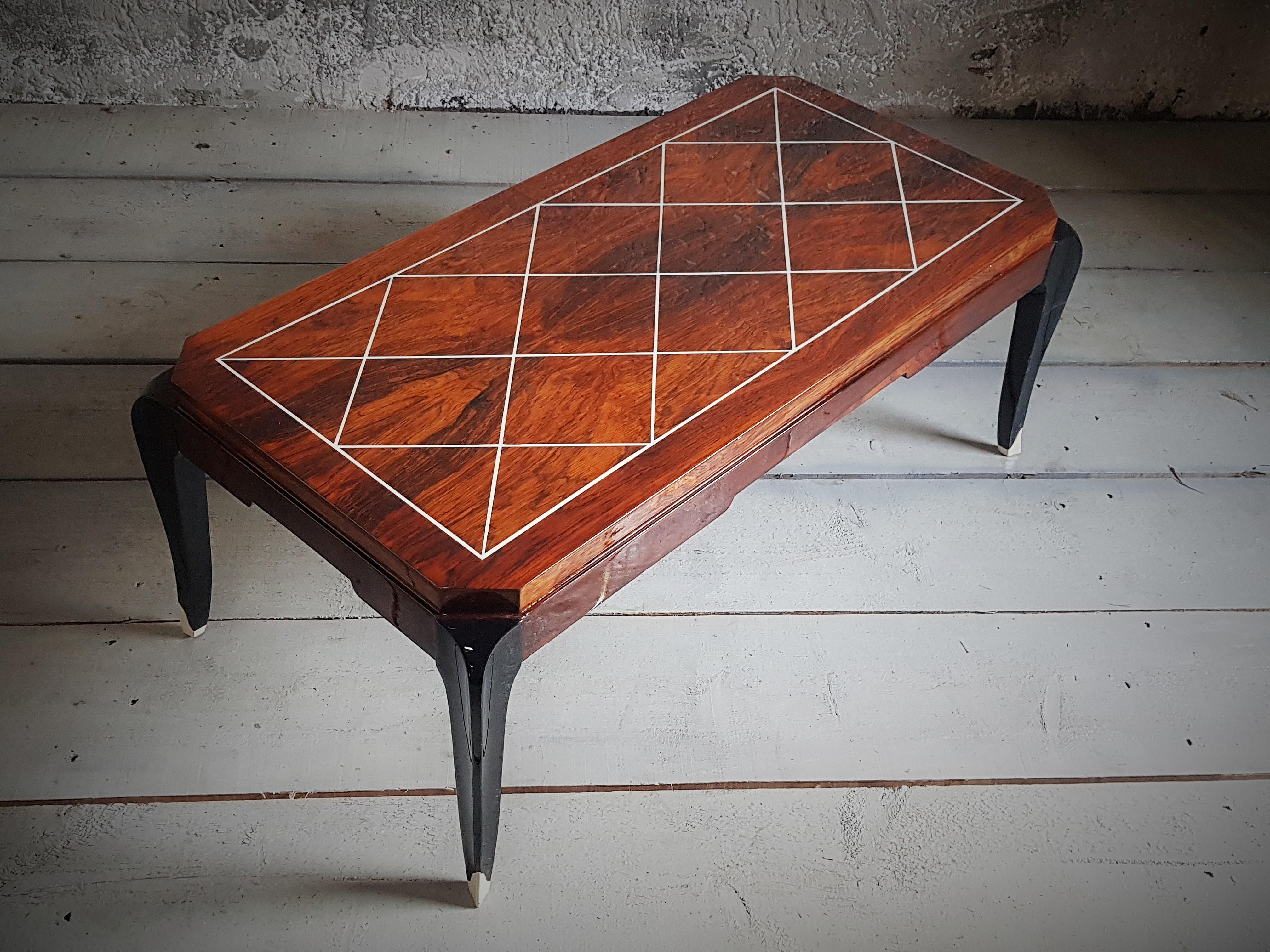 Art Deco Coffee Side Table, signed, France, 1935 For Sale 3