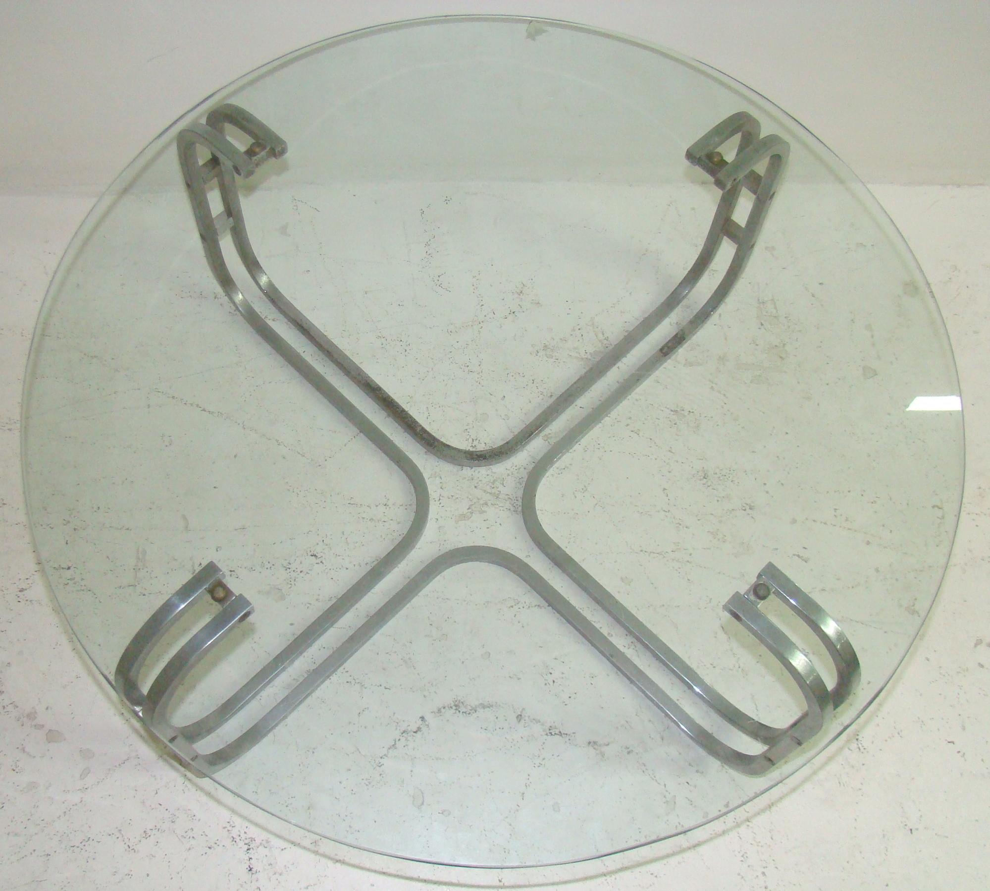 Art Deco Coffee Table, 1930, Materials: Chrome and Glass For Sale 1