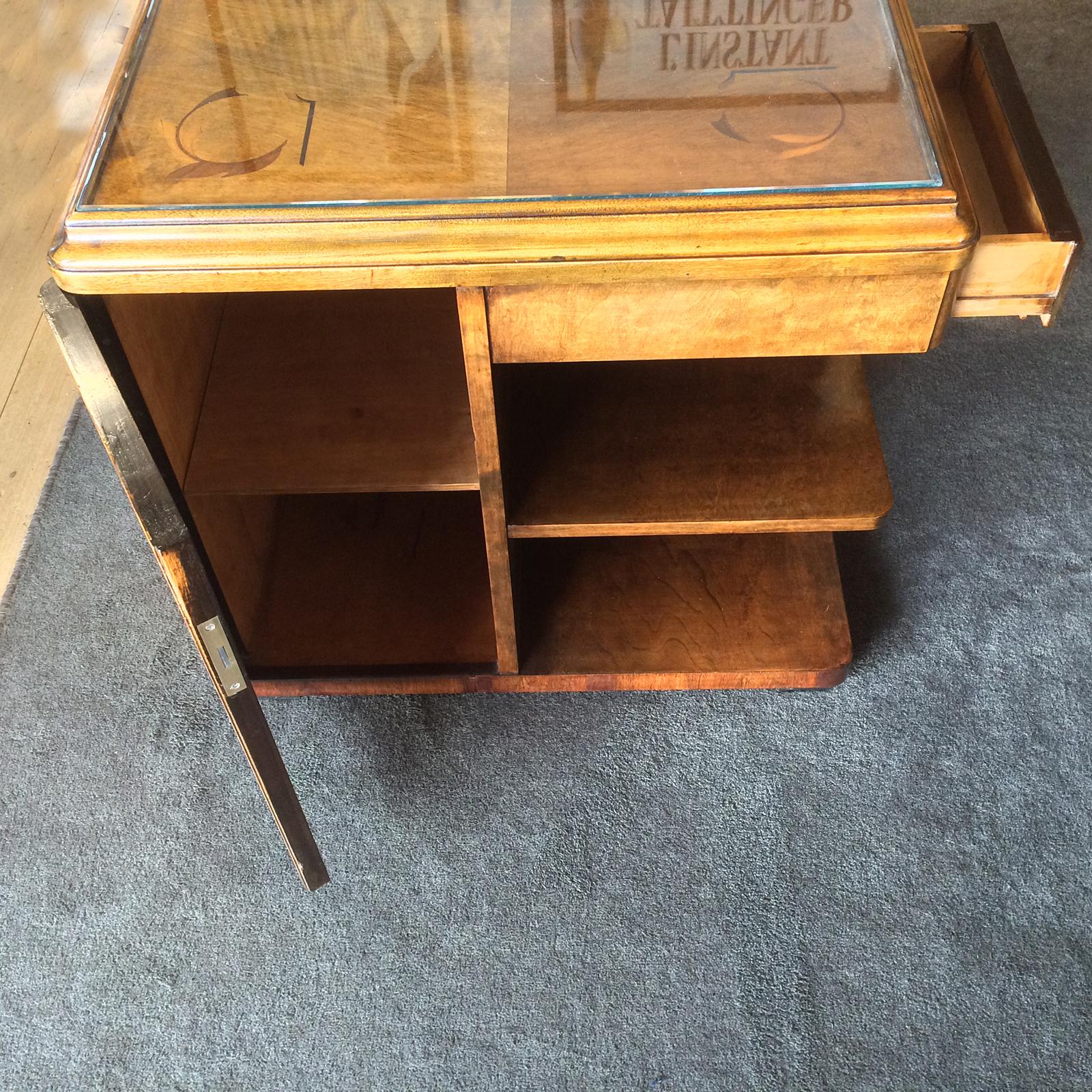 Art Deco Coffee Table Bookcase Dry Bar Cocktail Cabinet In Excellent Condition In Daylesford, Victoria