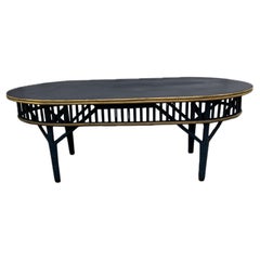 Art Deco Coffee Table by Heywood-Wakefield Co., Wicker & Wood, 1925