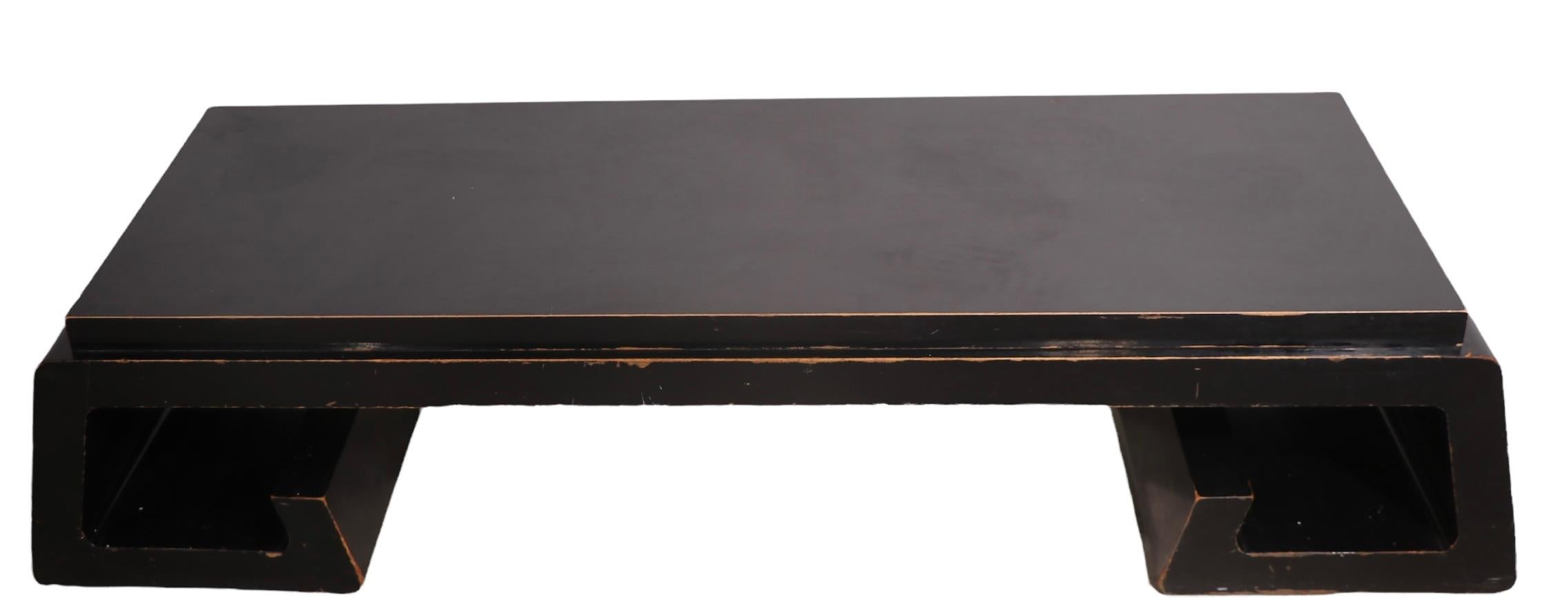 Lacquered Art Deco Coffee Table by James Mont in Original Estate Condition For Sale